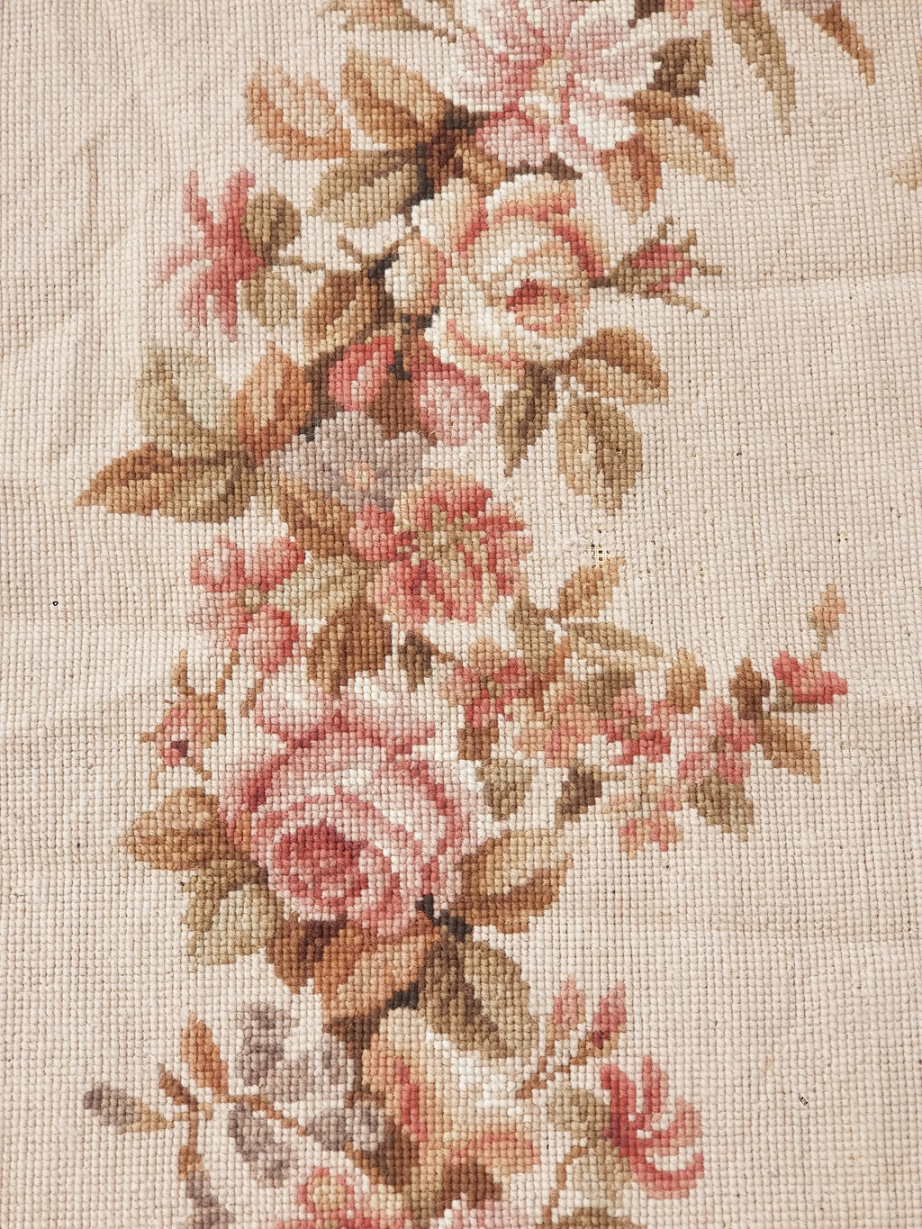 Antique French Aubusson Ornate Floral Wool Area Rug 355x257cm