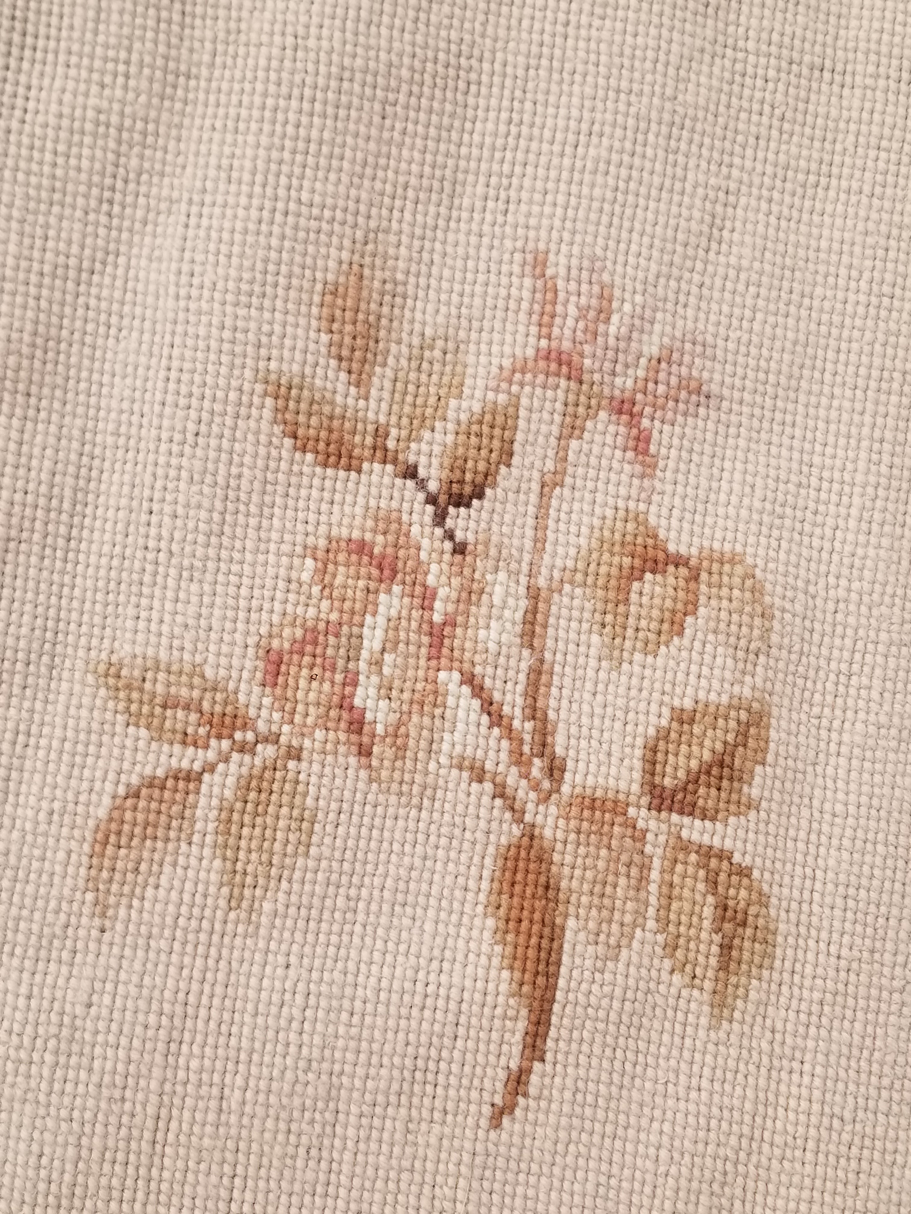 Antique French Aubusson Ornate Floral Wool Area Rug 355x257cm
