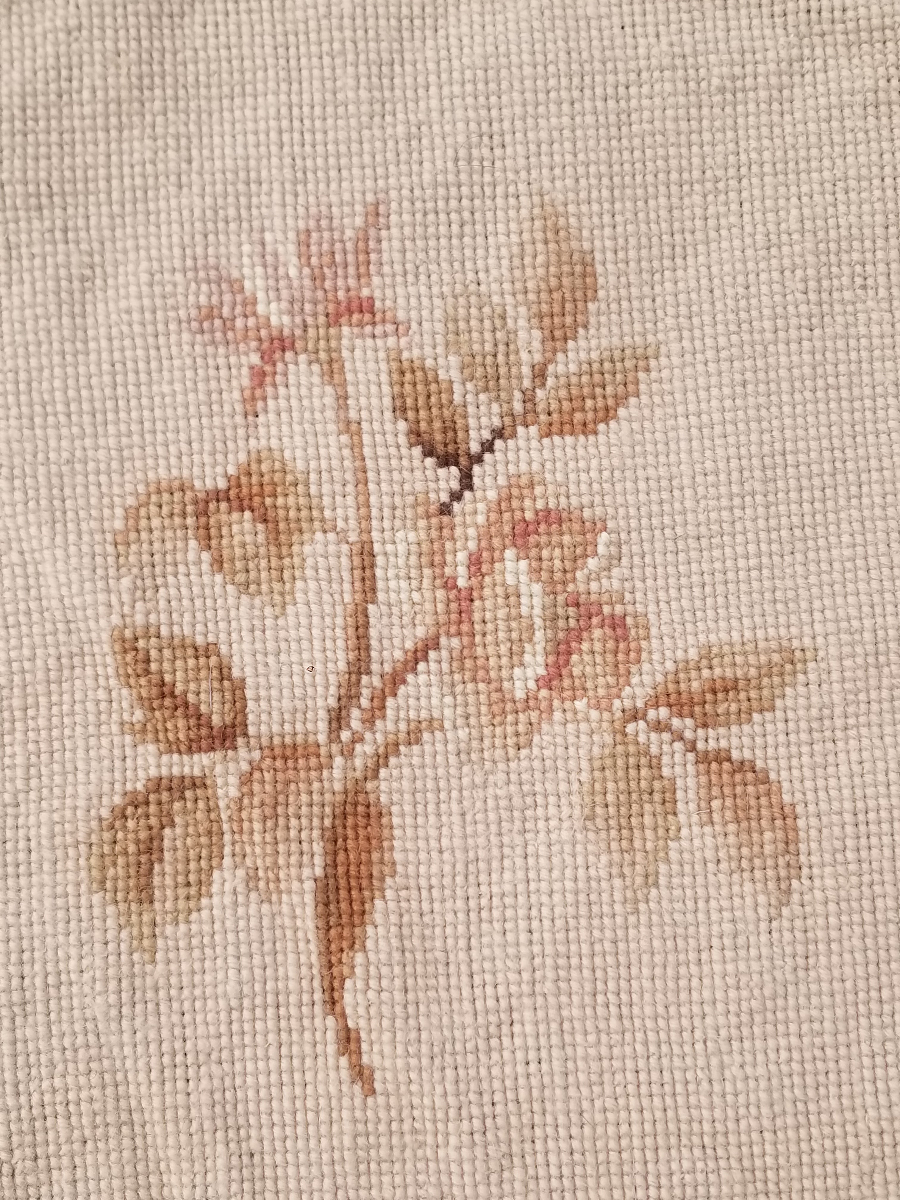 Antique French Aubusson Ornate Floral Wool Area Rug 355x257cm