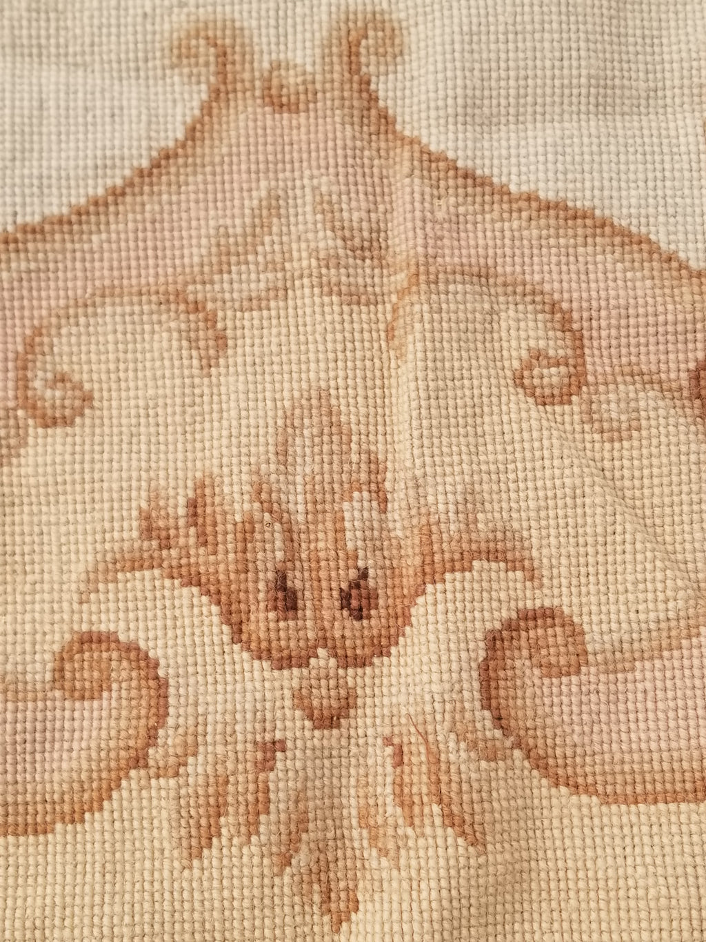 Antique French Aubusson Ornate Floral Wool Area Rug 355x257cm