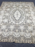 Vintage French Point de Venise Needlelace Tablecloth 262x217cm