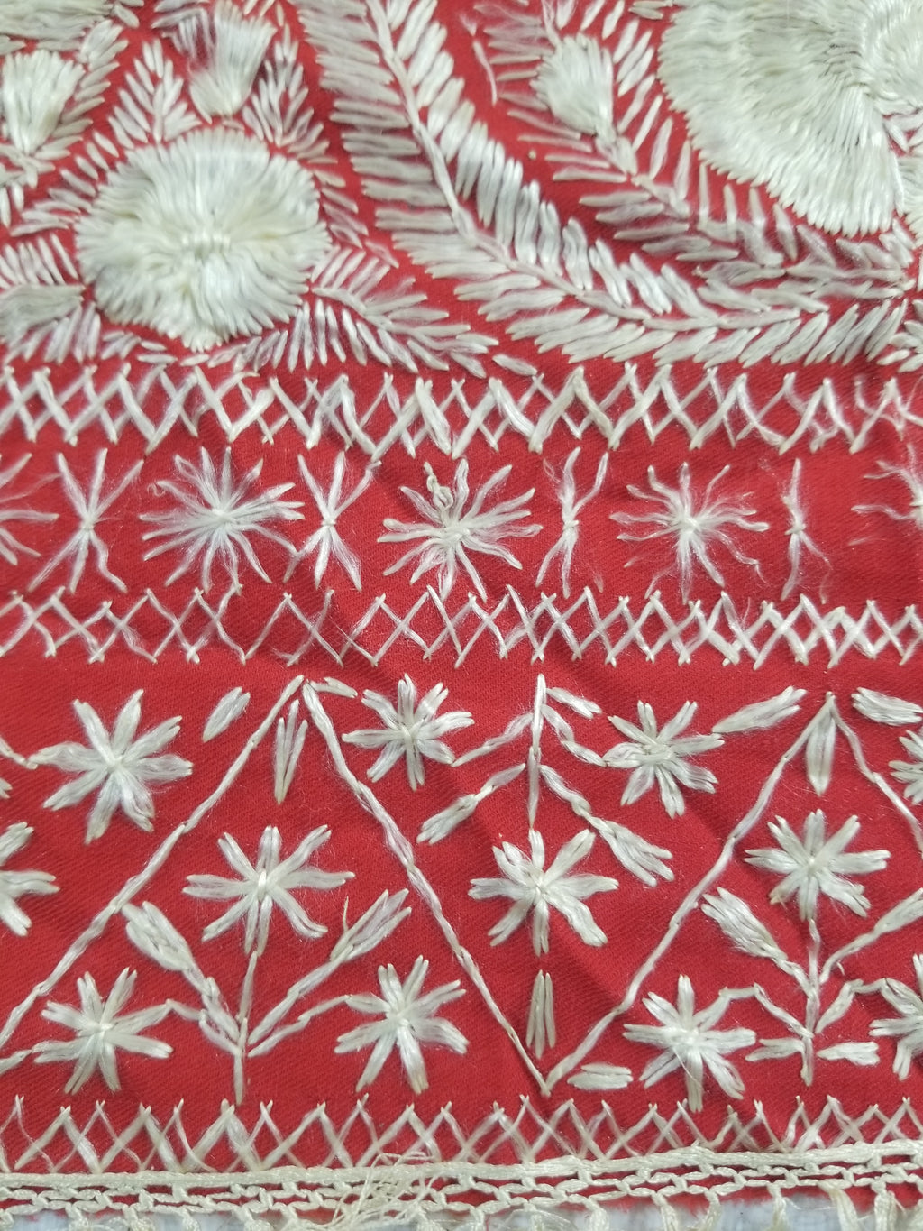 Antique Traditional Indian Kashmiri Hand Embroidered Paisley Shawl 170x160cm
