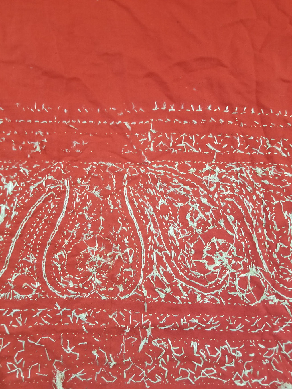 Antique Traditional Indian Kashmiri Hand Embroidered Paisley Shawl 170x160cm