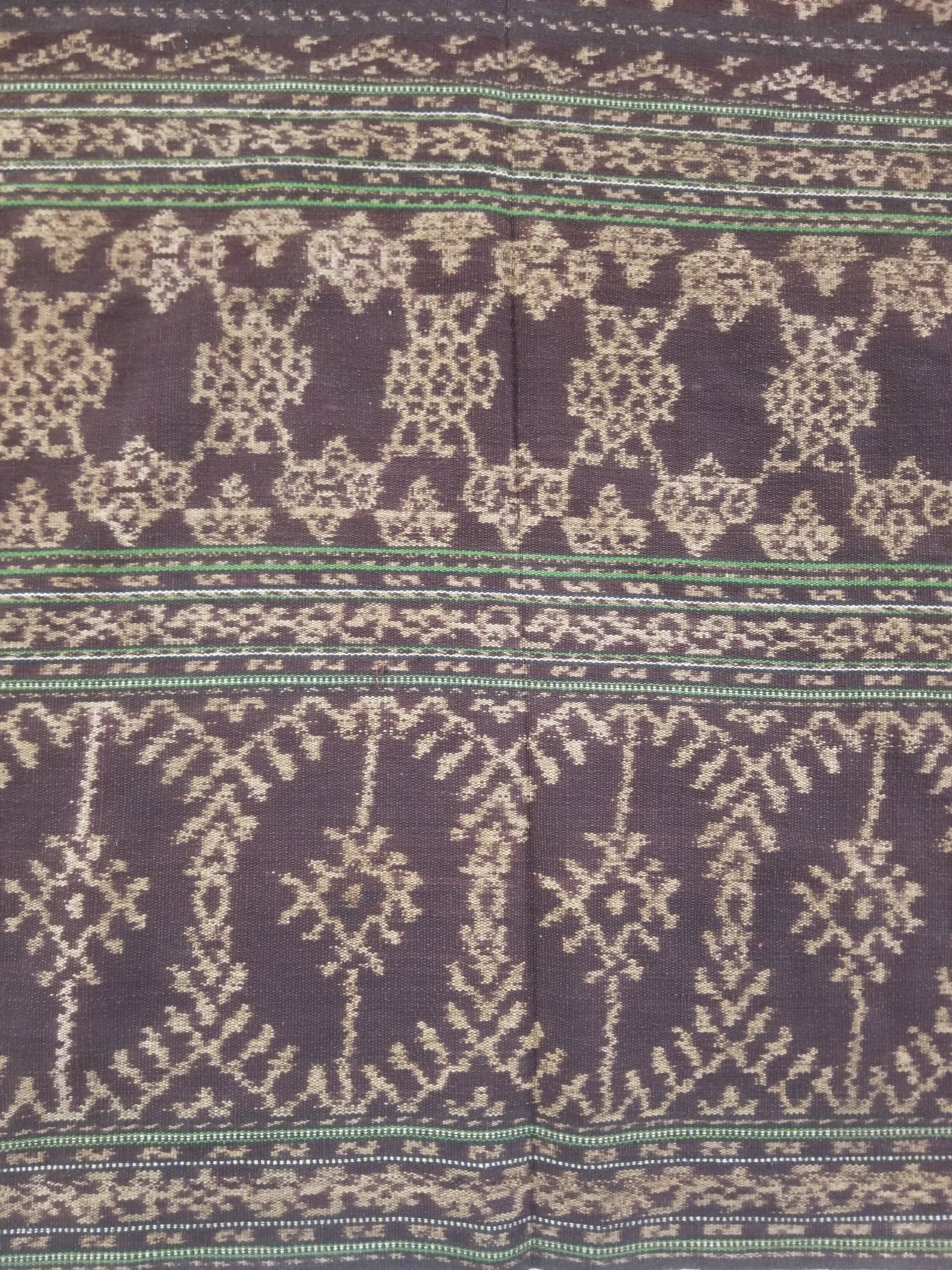 Vintage Traditional Indonesian Ikat Handwoven Tribal Textile 163x130cm