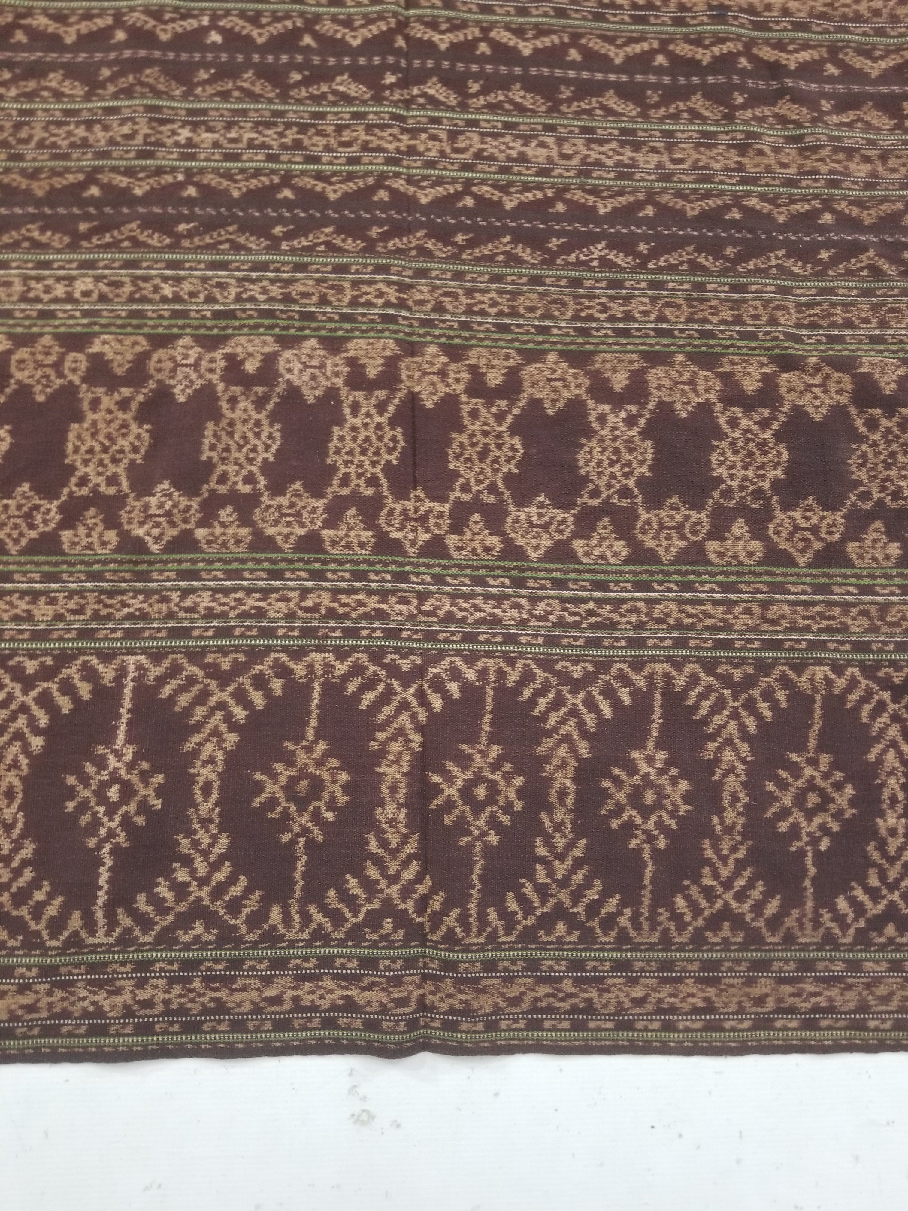Vintage Traditional Indonesian Ikat Handwoven Tribal Textile 163x130cm