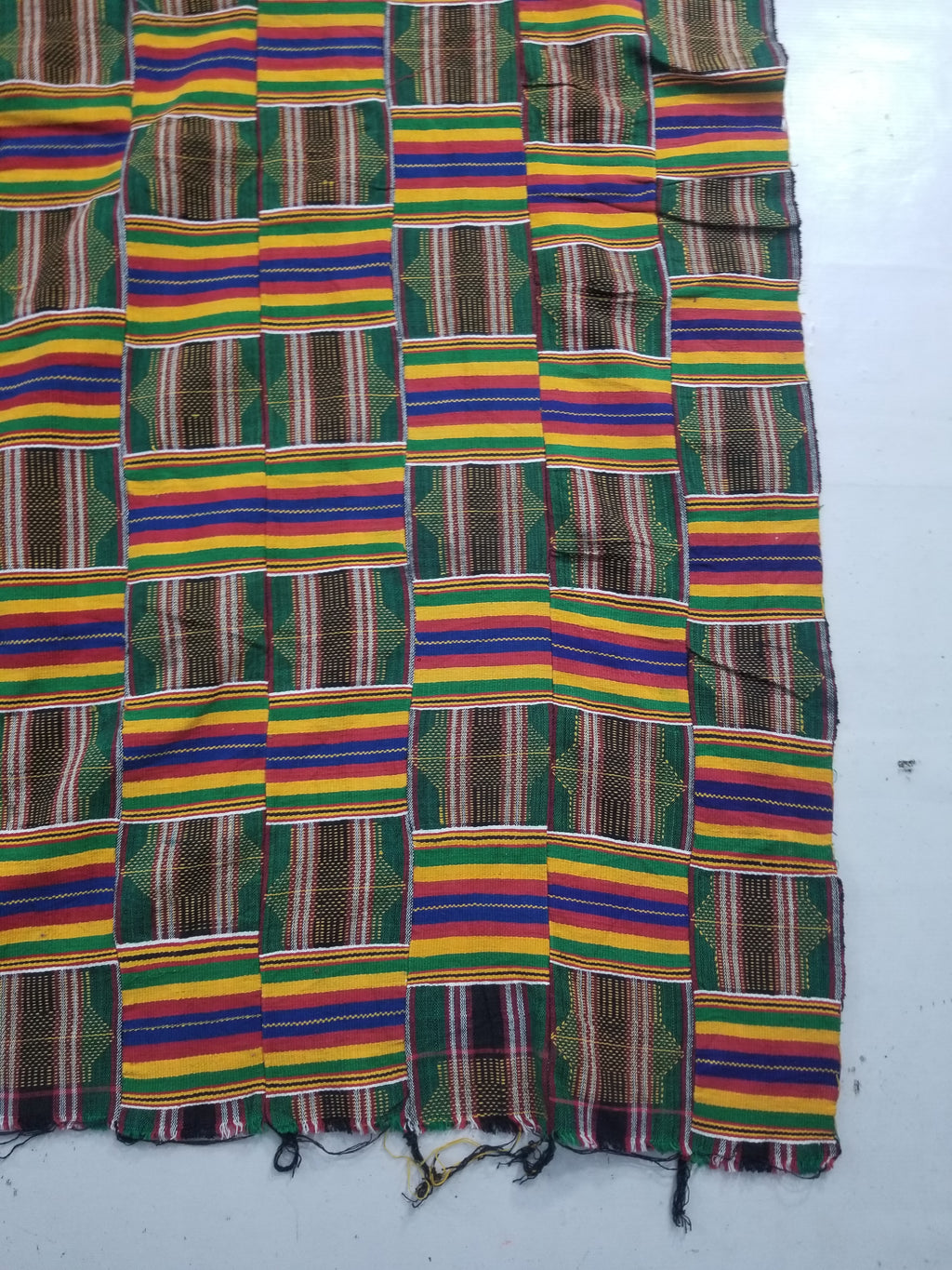 Vintage African Kente Cloth Handwoven Patchwork Ghananian Textile 288x200cm