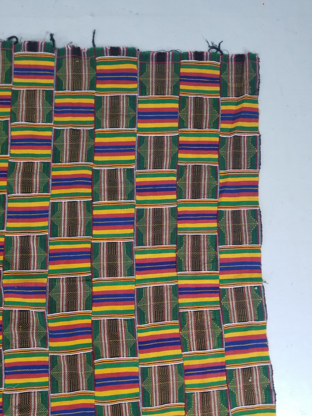 Vintage African Kente Cloth Handwoven Patchwork Ghananian Textile 288x200cm