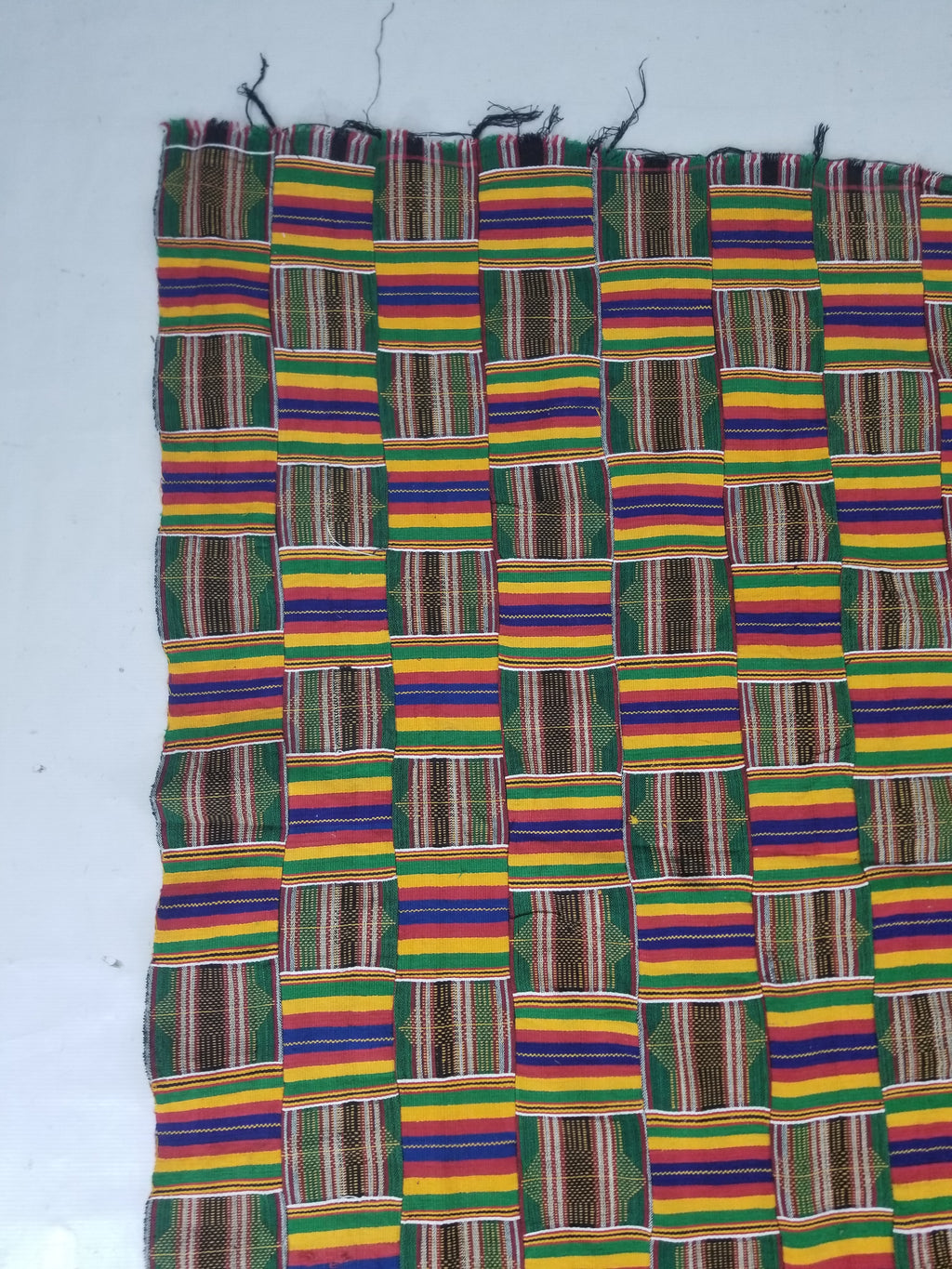 Vintage African Kente Cloth Handwoven Patchwork Ghananian Textile 288x200cm