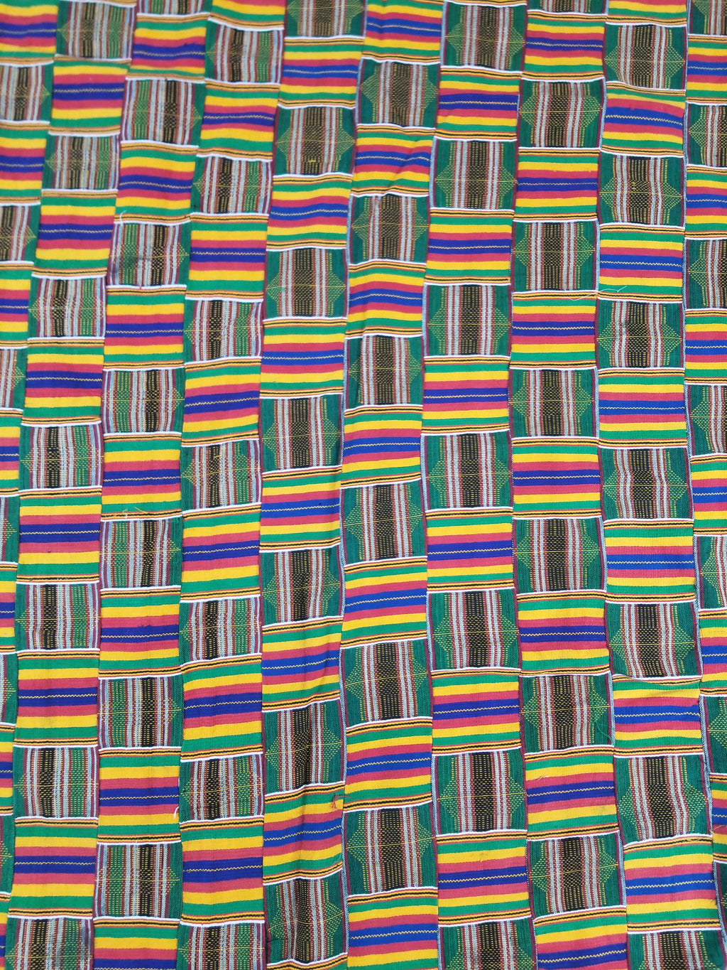Vintage African Kente Cloth Handwoven Patchwork Ghananian Textile 288x200cm