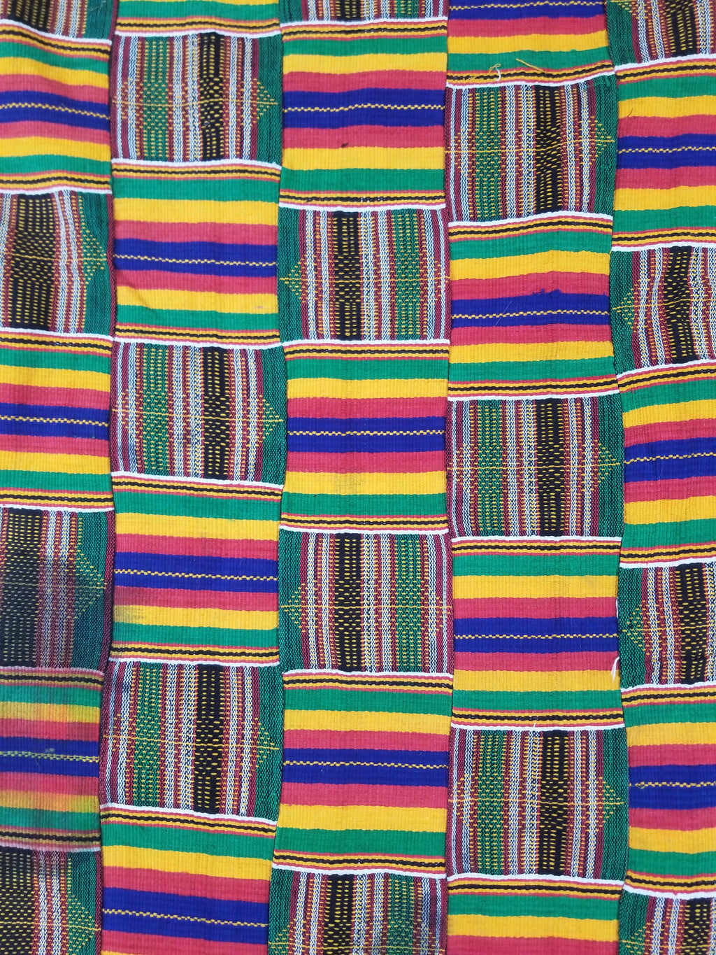 Vintage African Kente Cloth Handwoven Patchwork Ghananian Textile 288x200cm