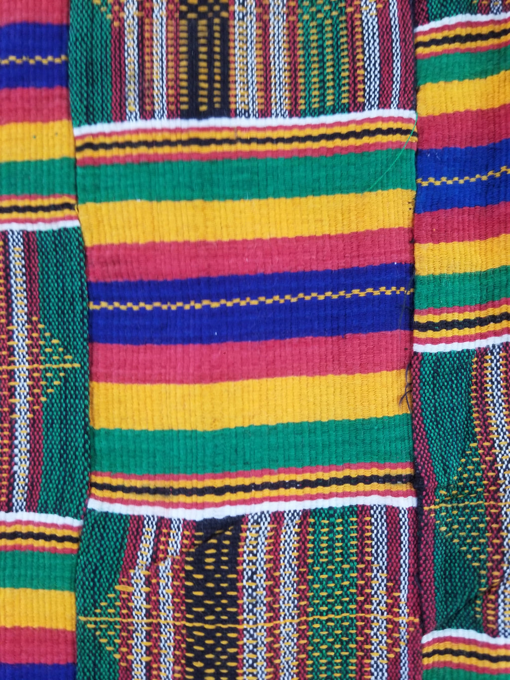 Vintage African Kente Cloth Handwoven Patchwork Ghananian Textile 288x200cm