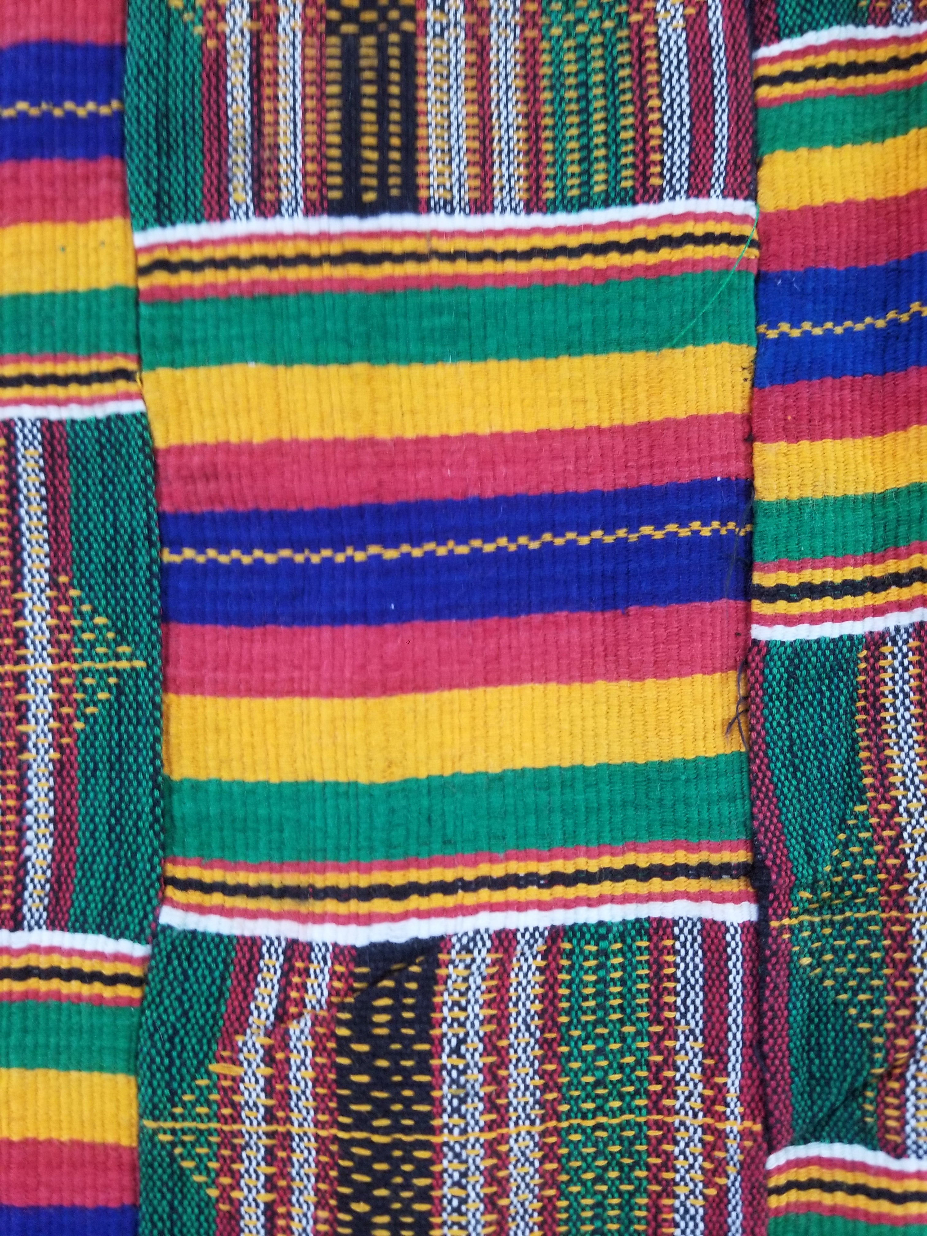 Vintage African Kente Cloth Handwoven Patchwork Ghananian Textile 288x200cm