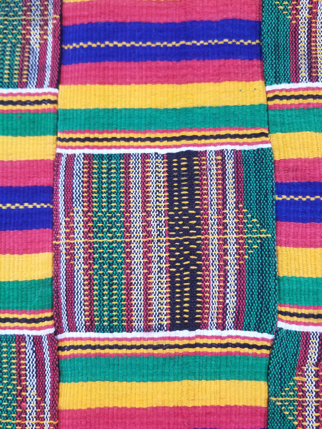 Vintage African Kente Cloth Handwoven Patchwork Ghananian Textile 288x200cm
