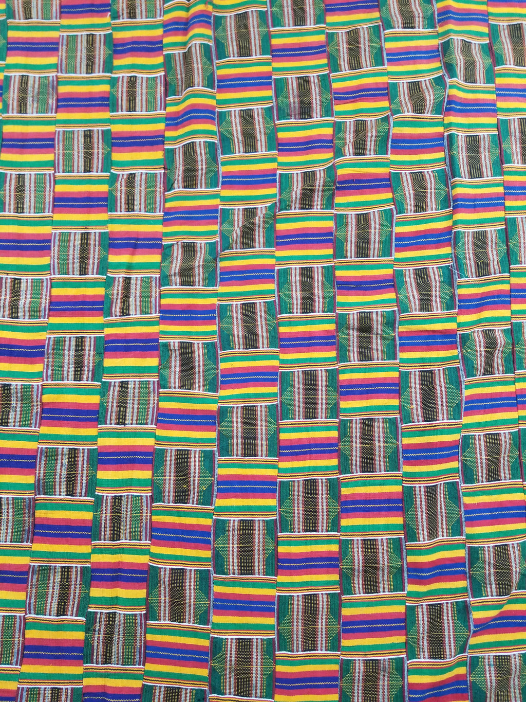 Vintage African Kente Cloth Handwoven Patchwork Ghananian Textile 288x200cm