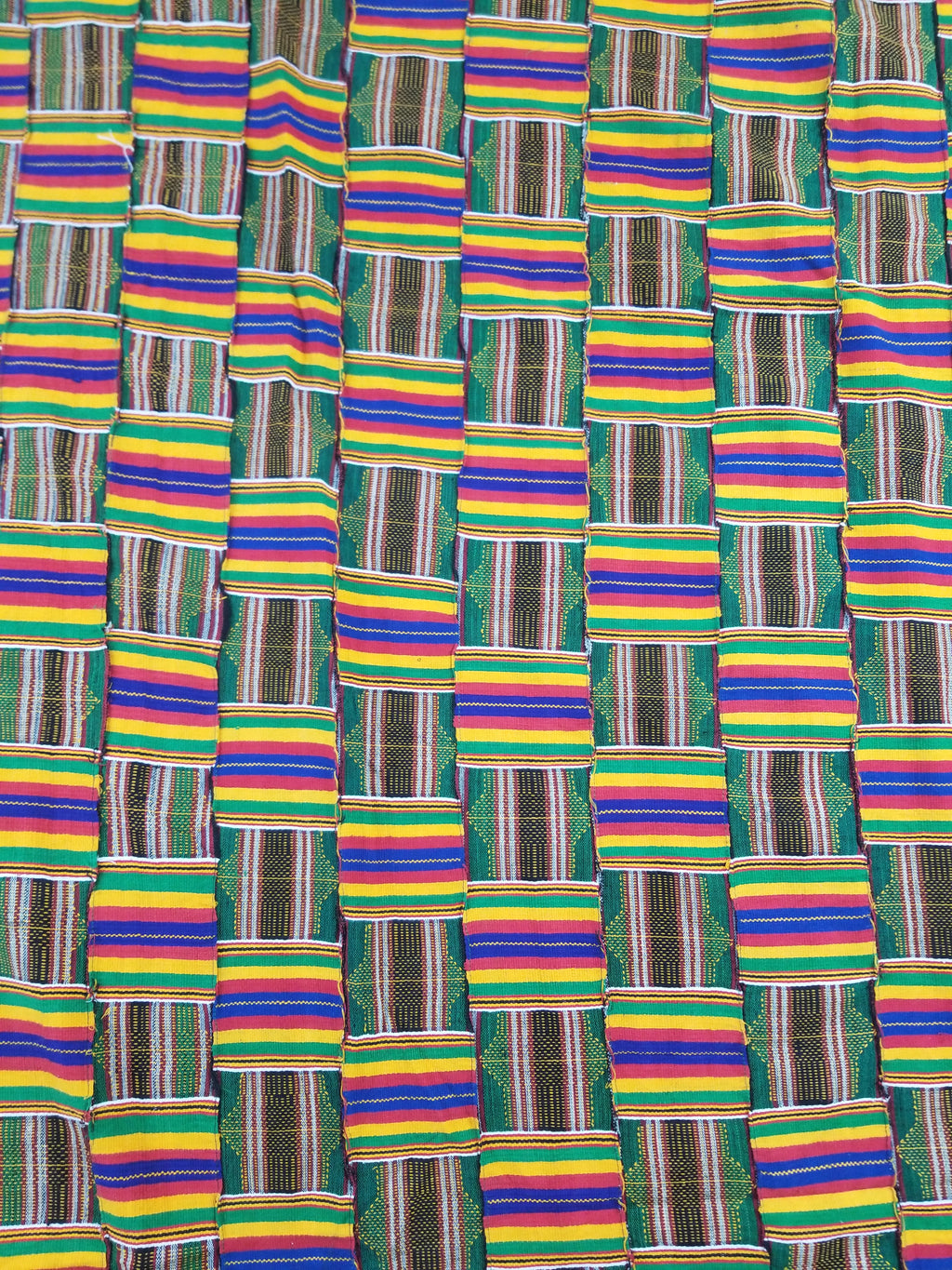 Vintage African Kente Cloth Handwoven Patchwork Ghananian Textile 288x200cm