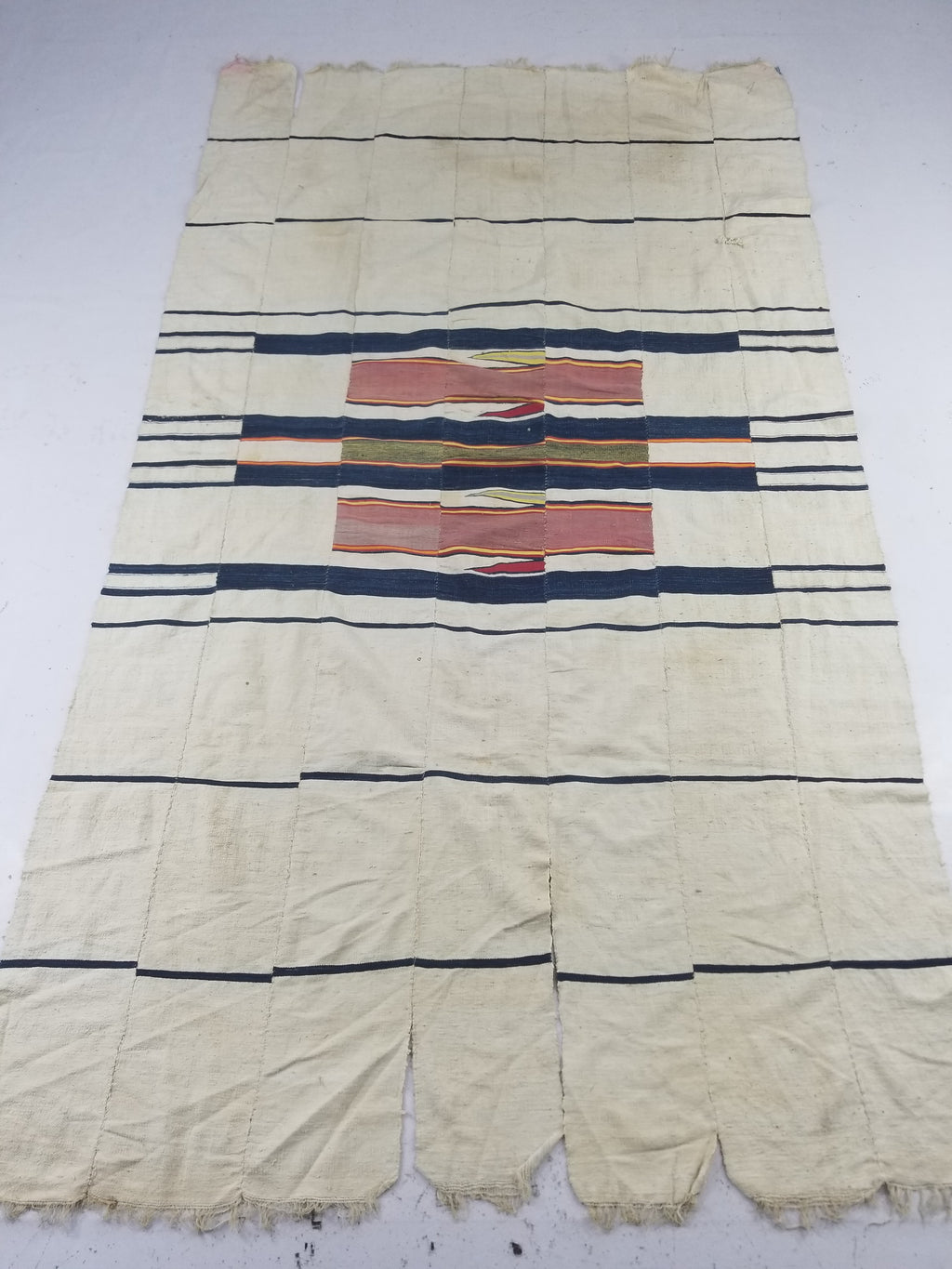 Vintage African Kente Cloth Handwoven Ghananian Textile 226x130cm