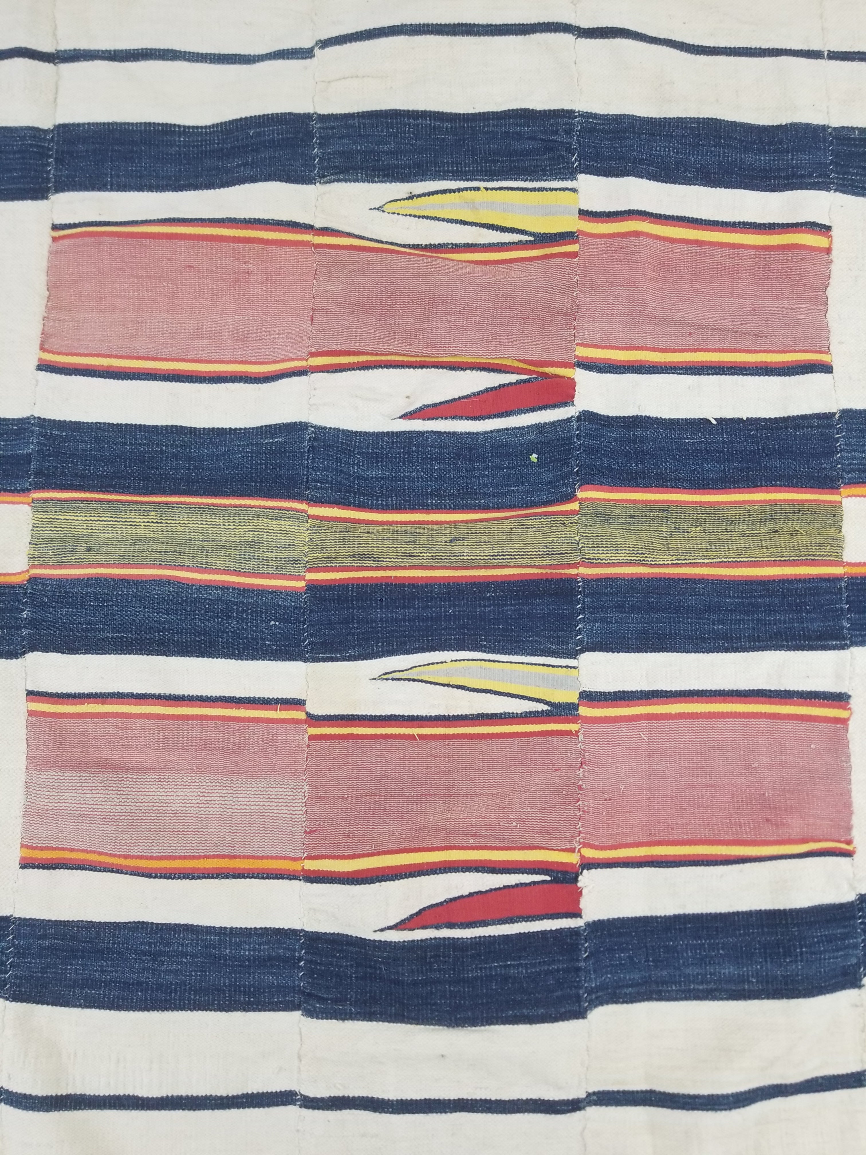 Vintage African Kente Cloth Handwoven Ghananian Textile 226x130cm