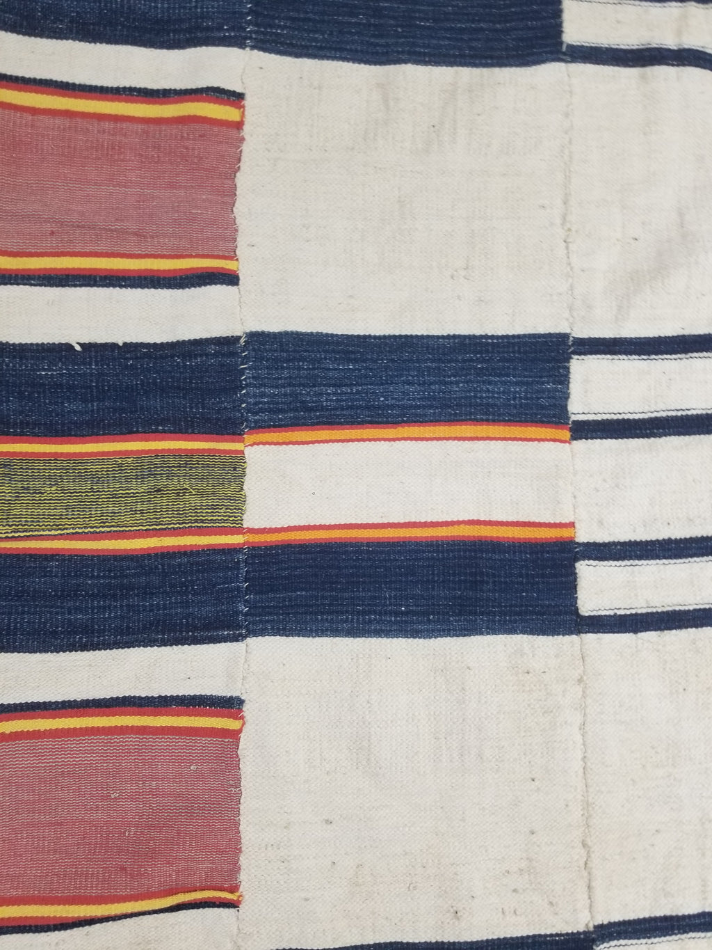 Vintage African Kente Cloth Handwoven Ghananian Textile 226x130cm
