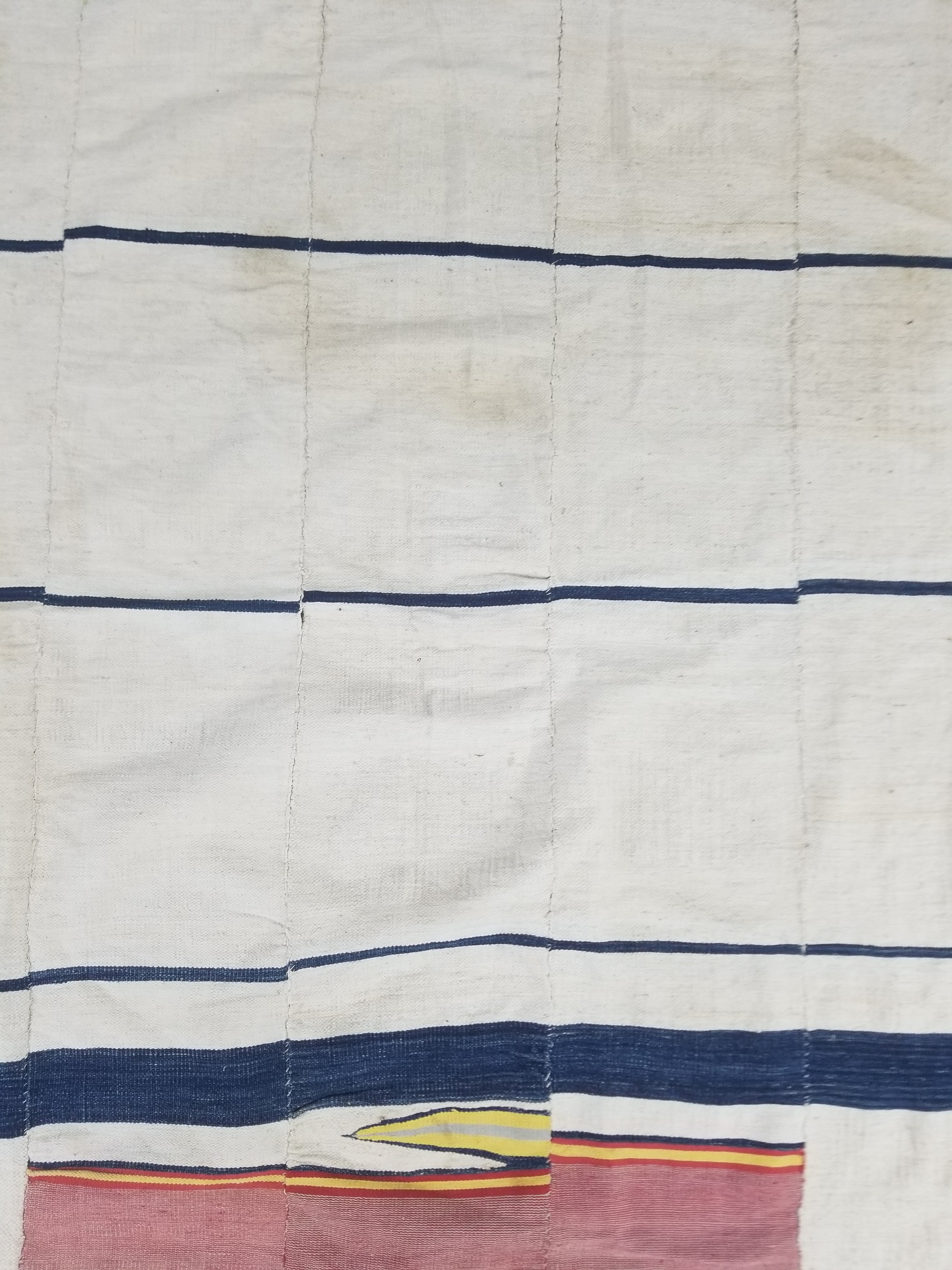 Vintage African Kente Cloth Handwoven Ghananian Textile 226x130cm