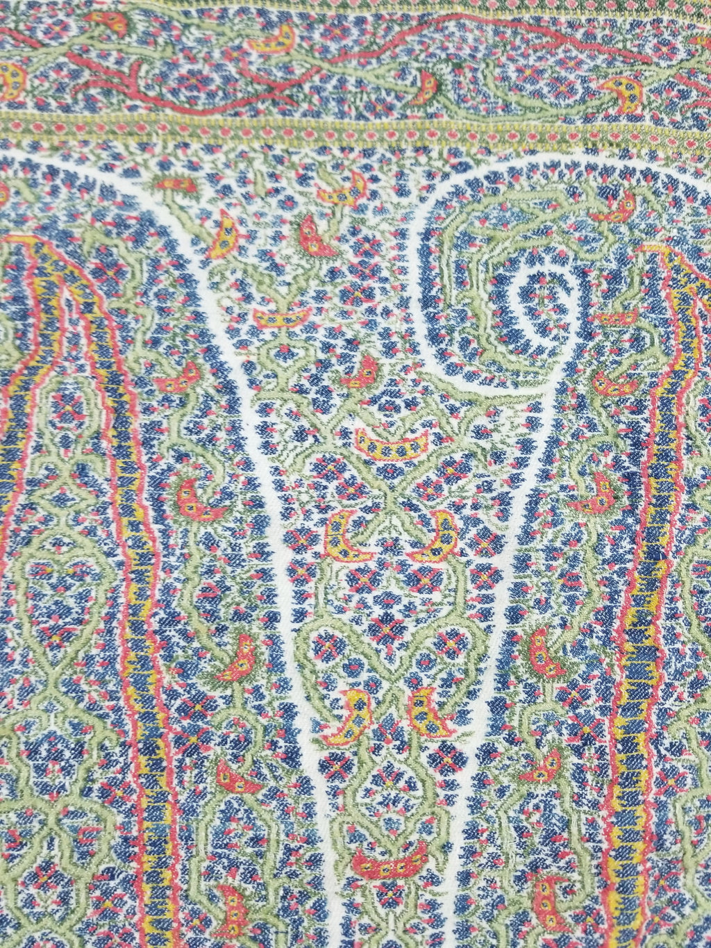 Antique Traditional Indian Kashmiri Paisley Jamawar Style Wool Shawl 170x163cm