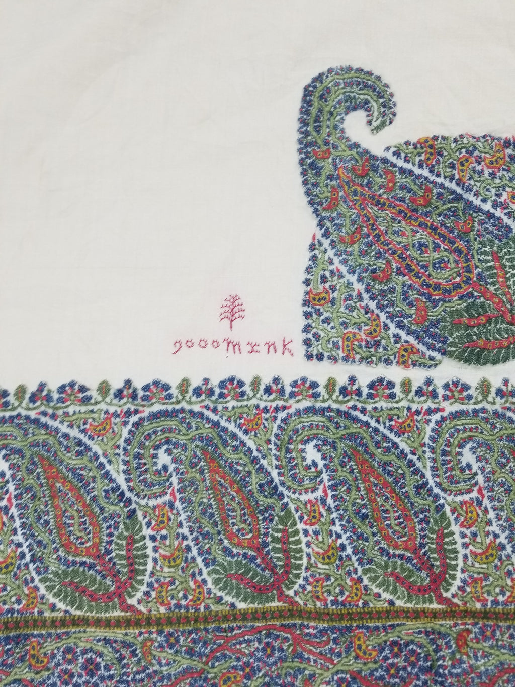 Antique Traditional Indian Kashmiri Paisley Jamawar Style Wool Shawl 170x163cm