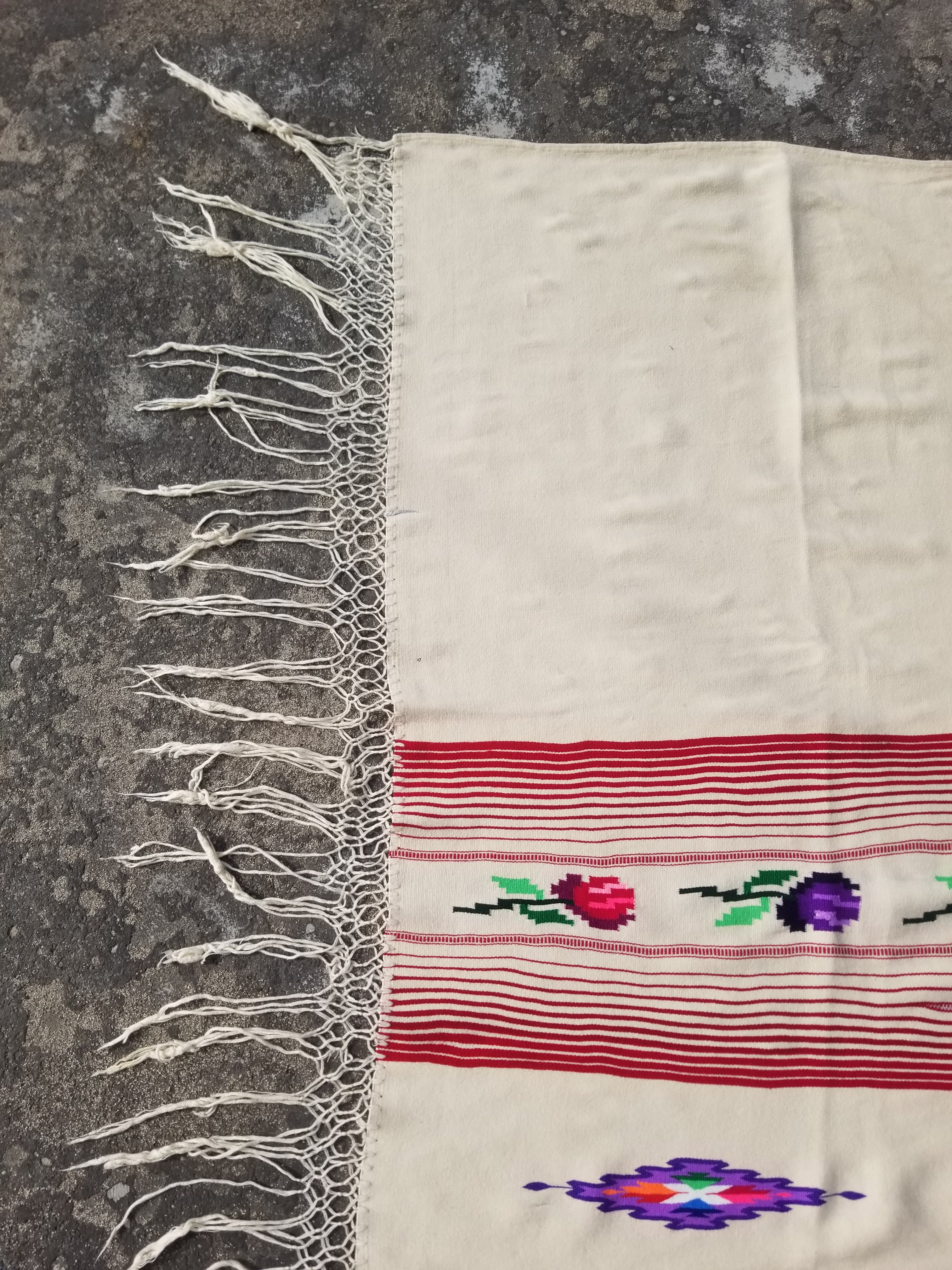 Vintage Traditional Handwoven Mexican Chimayo Wool Multicolor Kilim 198x154cm