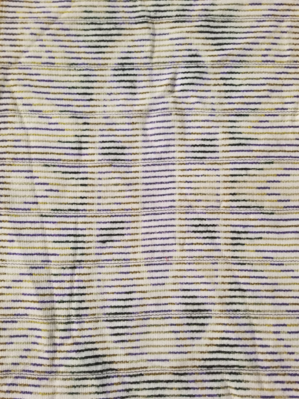 Vintage Traditional Handwoven Swedish Abstract Design Wool Rya Shag Rug 140x73cm