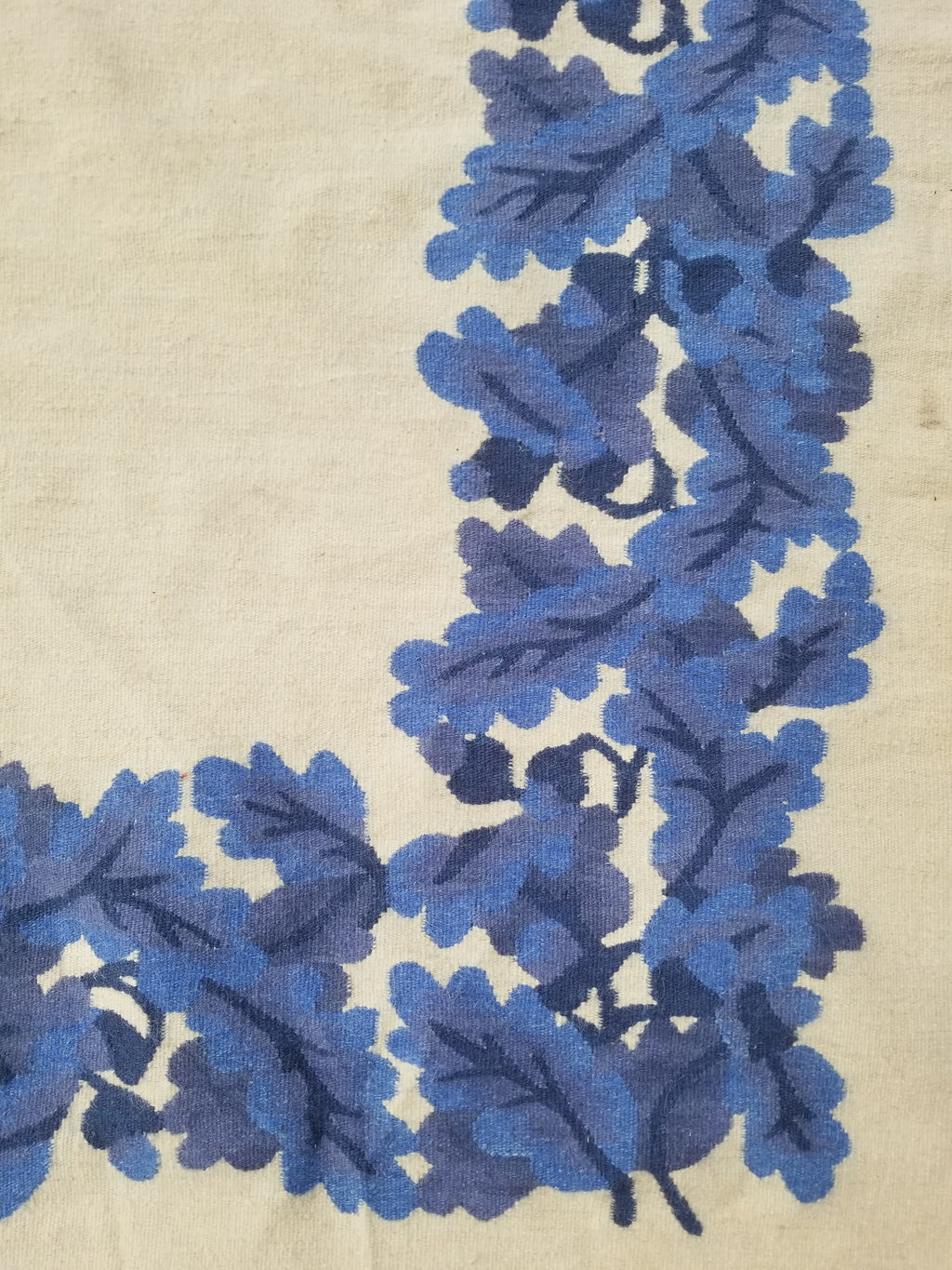 Vintage Traditional Handwoven Scandinavian Floral Border Wool Kilim 242x169cm