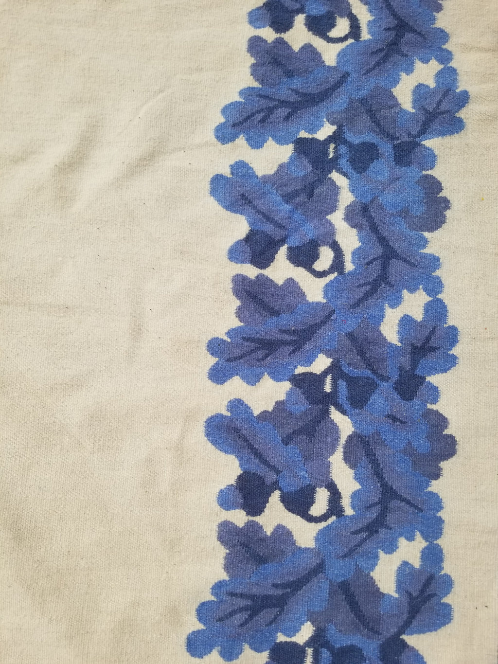 Vintage Traditional Handwoven Scandinavian Floral Border Wool Kilim 242x169cm