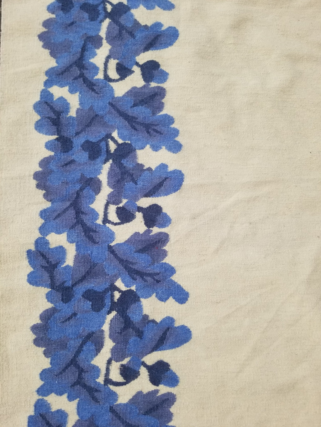 Vintage Traditional Handwoven Scandinavian Floral Border Wool Kilim 242x169cm