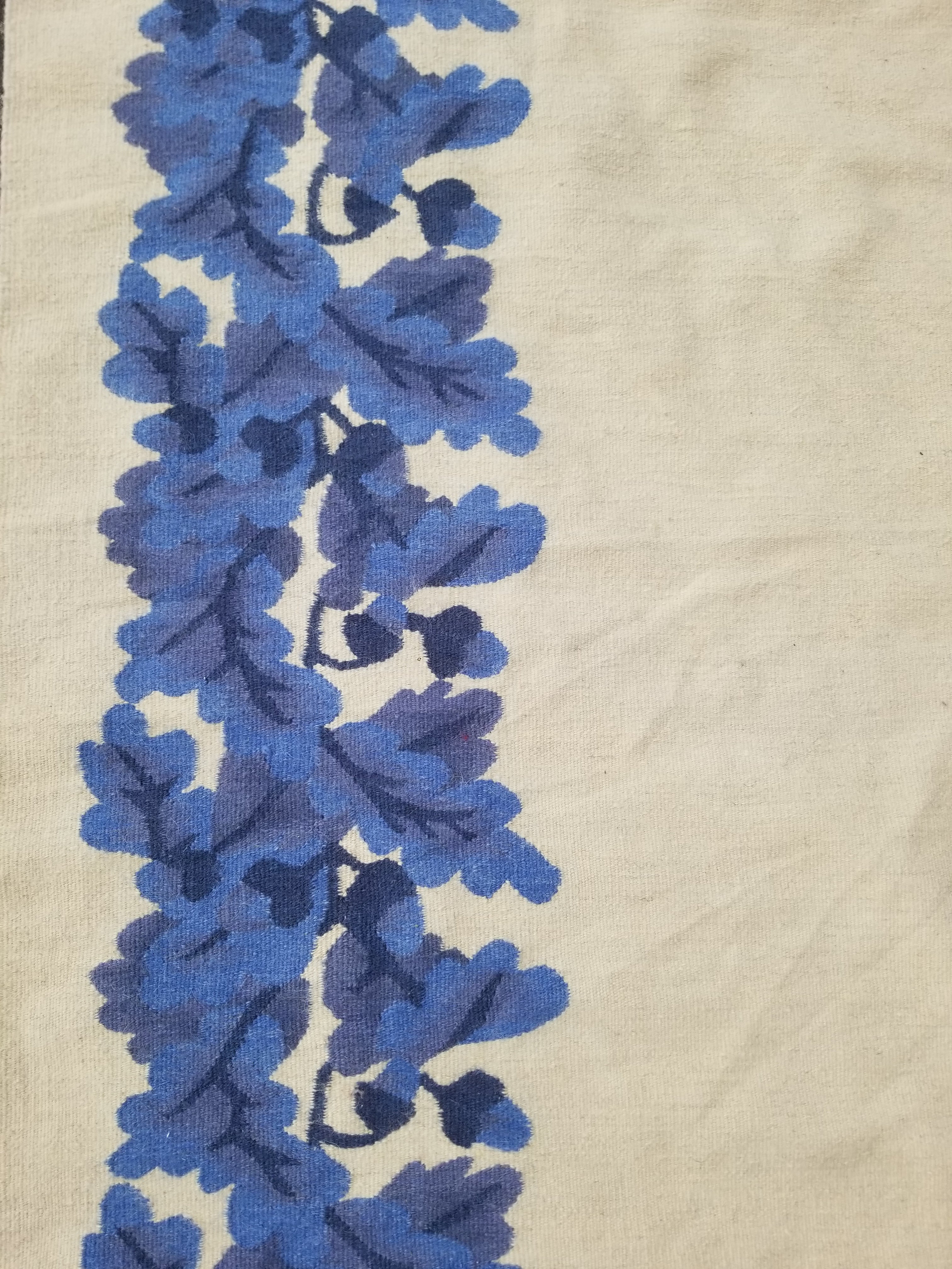 Vintage Traditional Handwoven Scandinavian Floral Border Wool Kilim 242x169cm