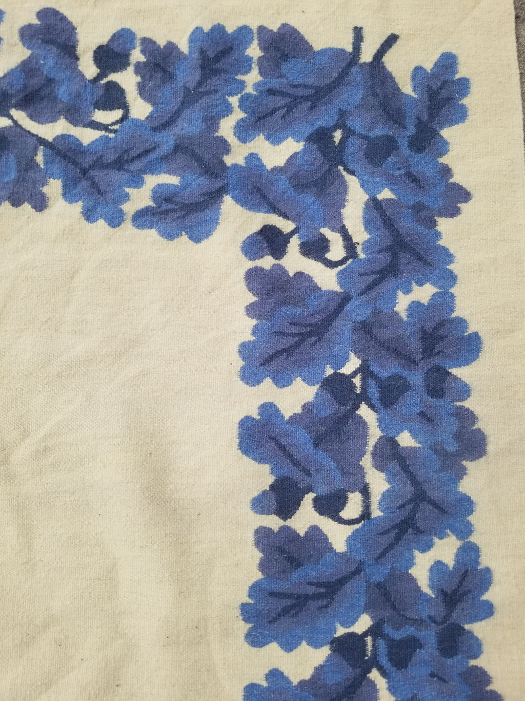 Vintage Traditional Handwoven Scandinavian Floral Border Wool Kilim 242x169cm
