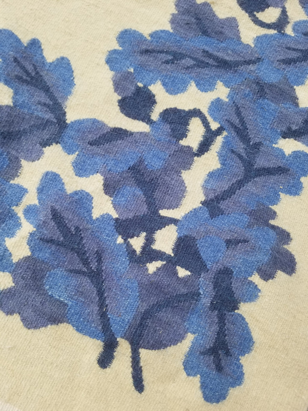 Vintage Traditional Handwoven Scandinavian Floral Border Wool Kilim 242x169cm