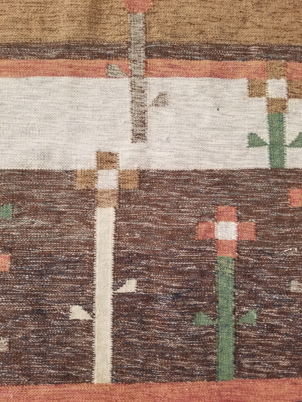 Vintage Traditional Handwoven Polish Folk Art Wool Kilim Tapestry 148x93cm