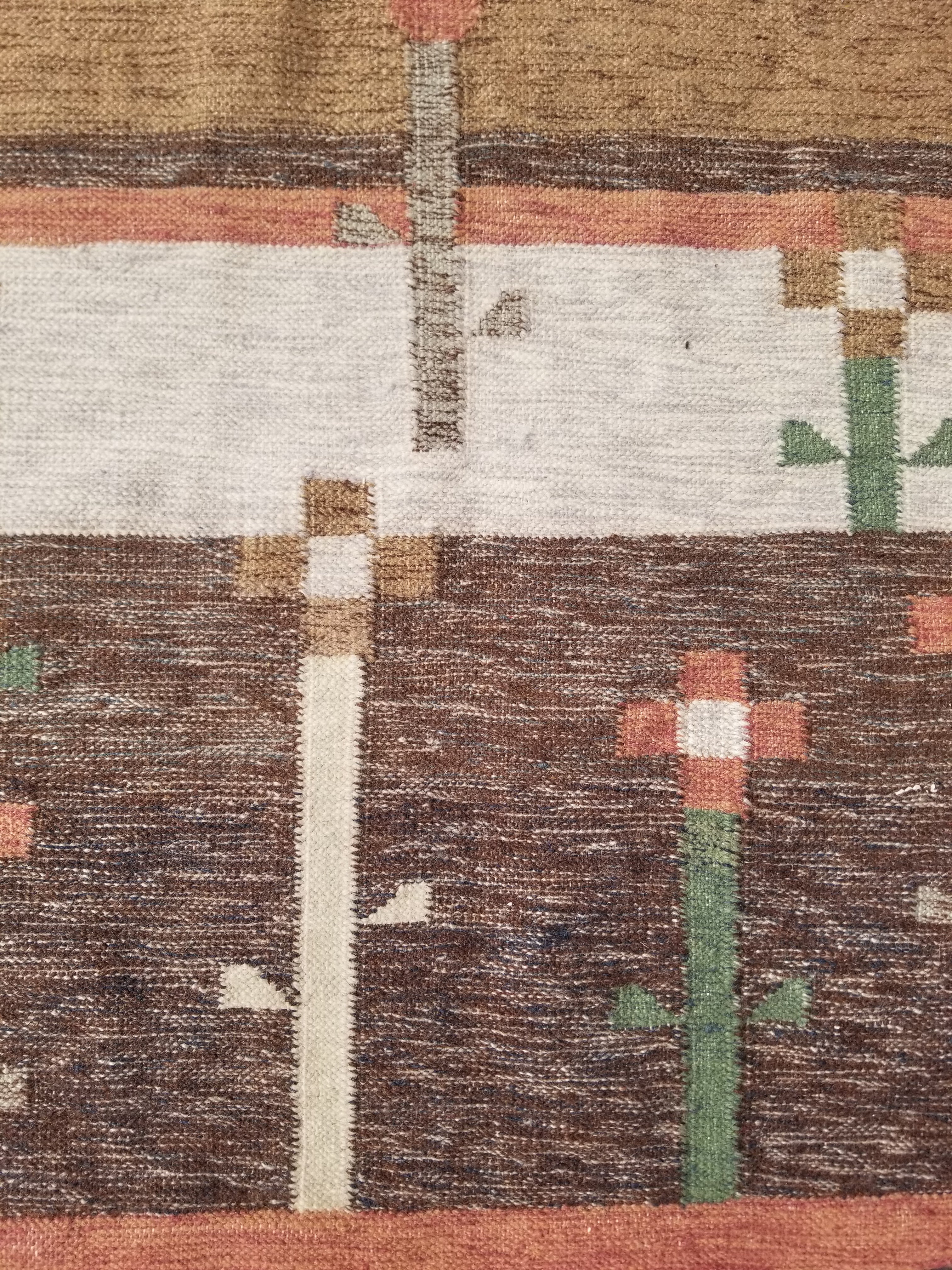 Vintage Traditional Handwoven Polish Folk Art Wool Kilim Tapestry 148x93cm