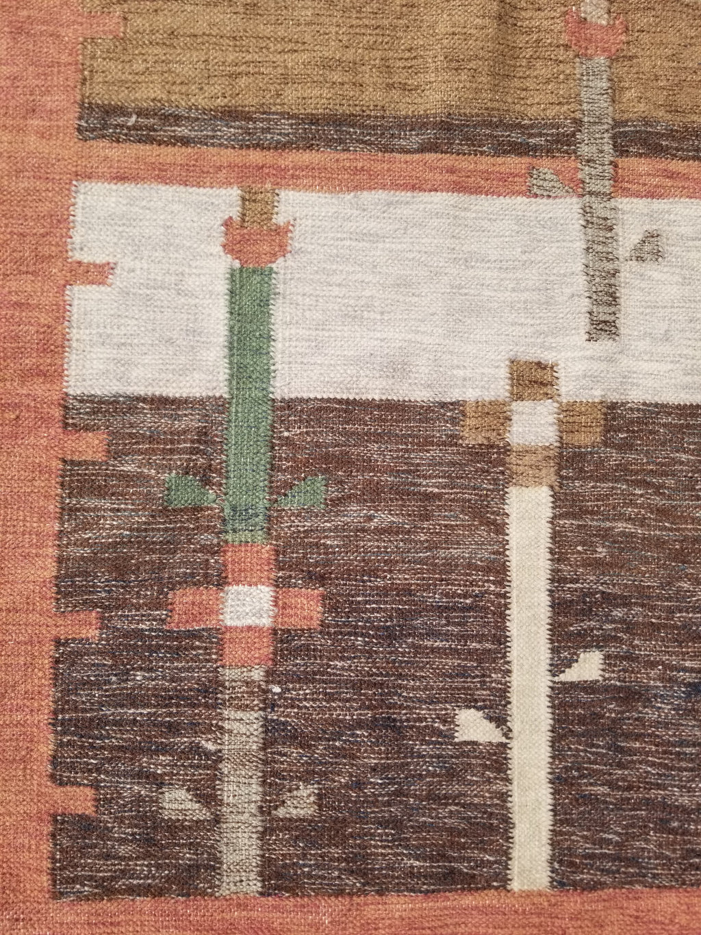 Vintage Traditional Handwoven Polish Folk Art Wool Kilim Tapestry 148x93cm