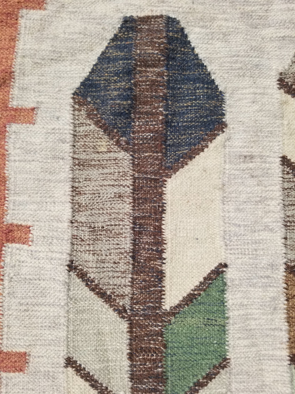 Vintage Traditional Handwoven Polish Folk Art Wool Kilim Tapestry 148x93cm