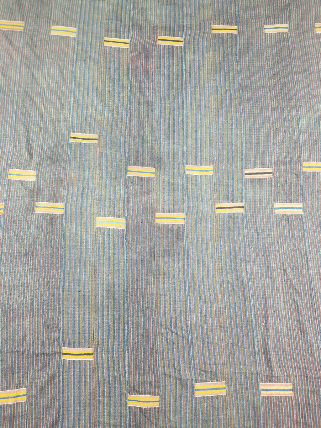 Vintage African Ewe Kente Cloth Handwoven & Patchwork Ghananian Textile 255x156cm