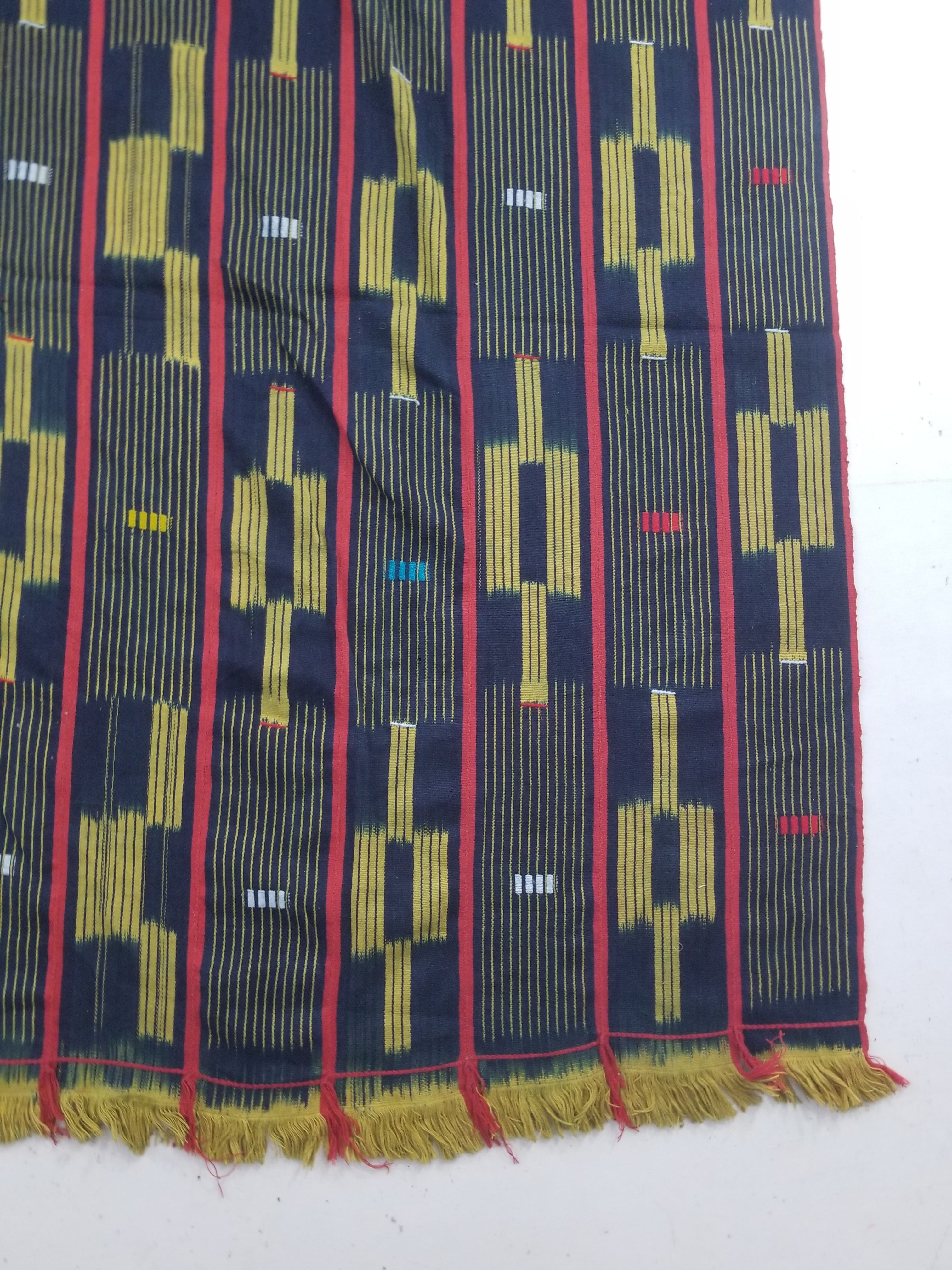 Vintage Ghana Kente Cloth Handwoven Striped Textile Throw 272x172cm