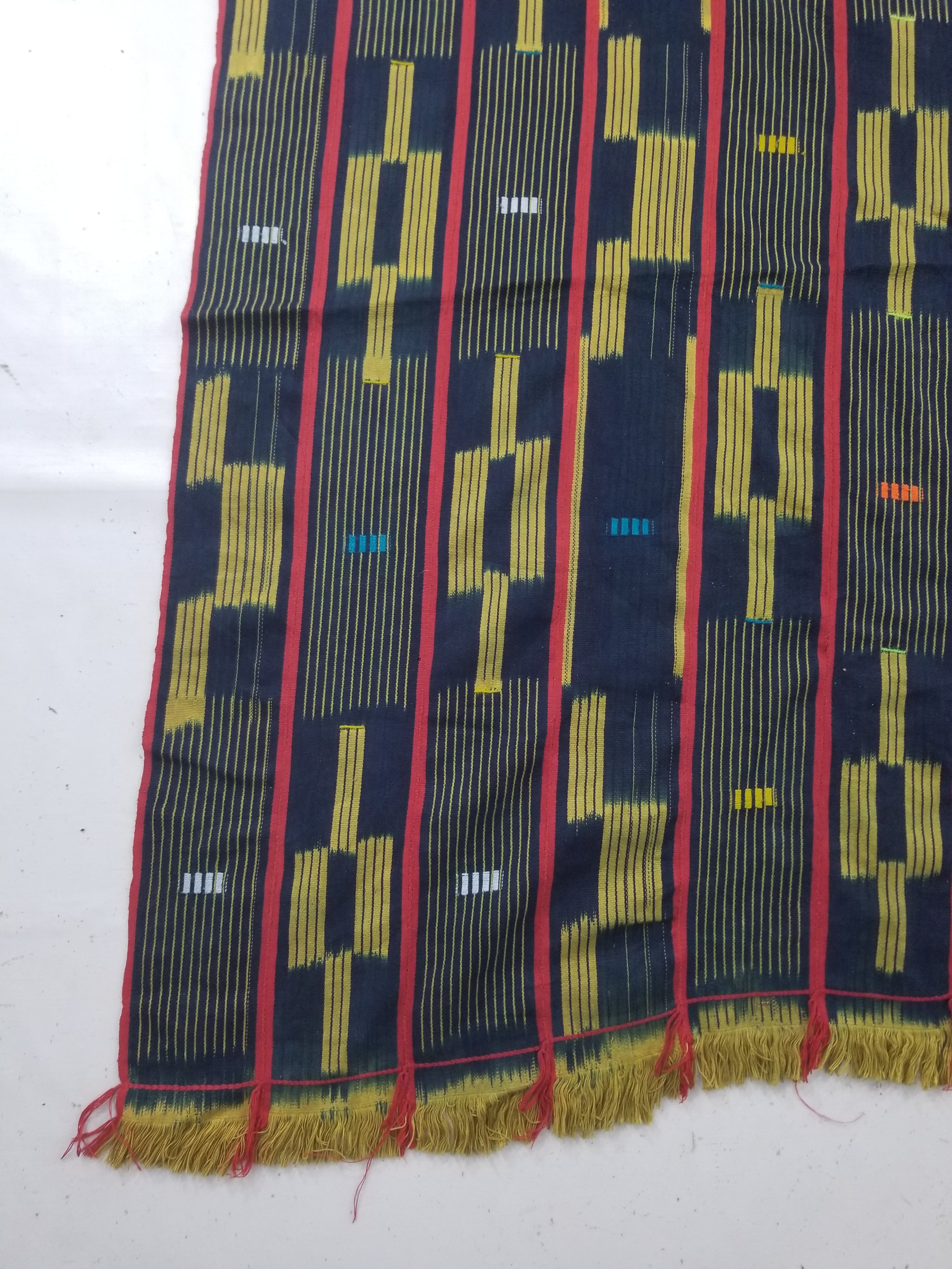 Vintage Ghana Kente Cloth Handwoven Striped Textile Throw 272x172cm