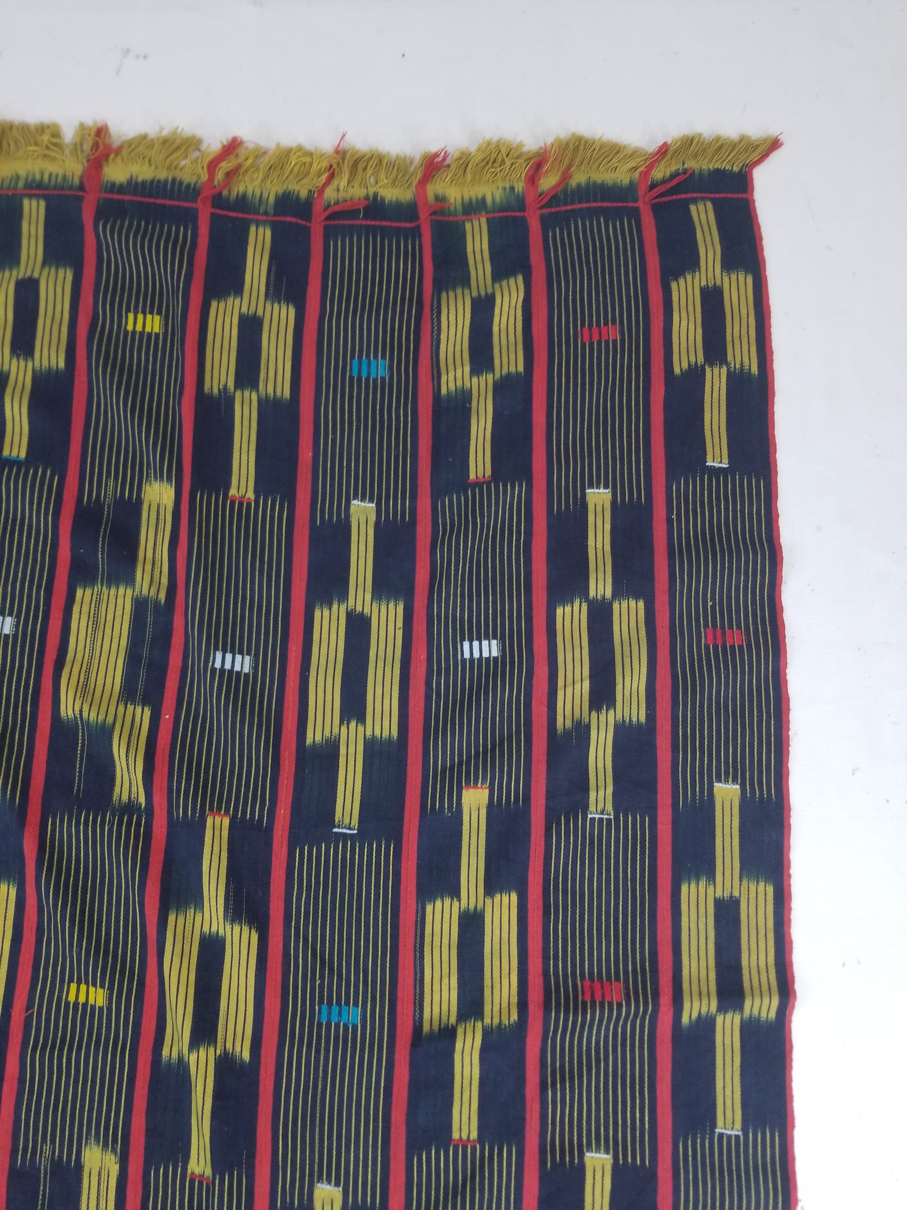 Vintage Ghana Kente Cloth Handwoven Striped Textile Throw 272x172cm