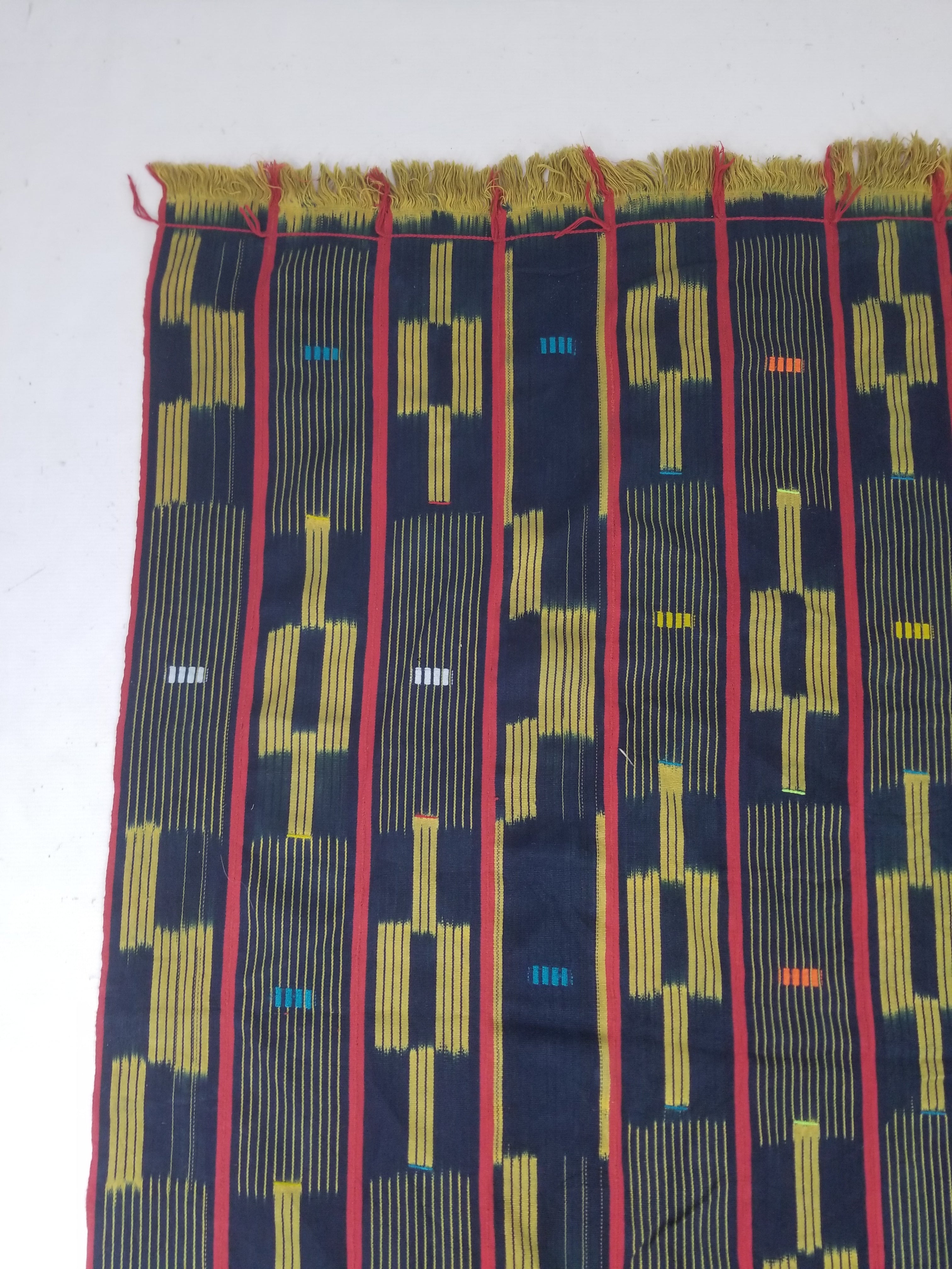 Vintage Ghana Kente Cloth Handwoven Striped Textile Throw 272x172cm