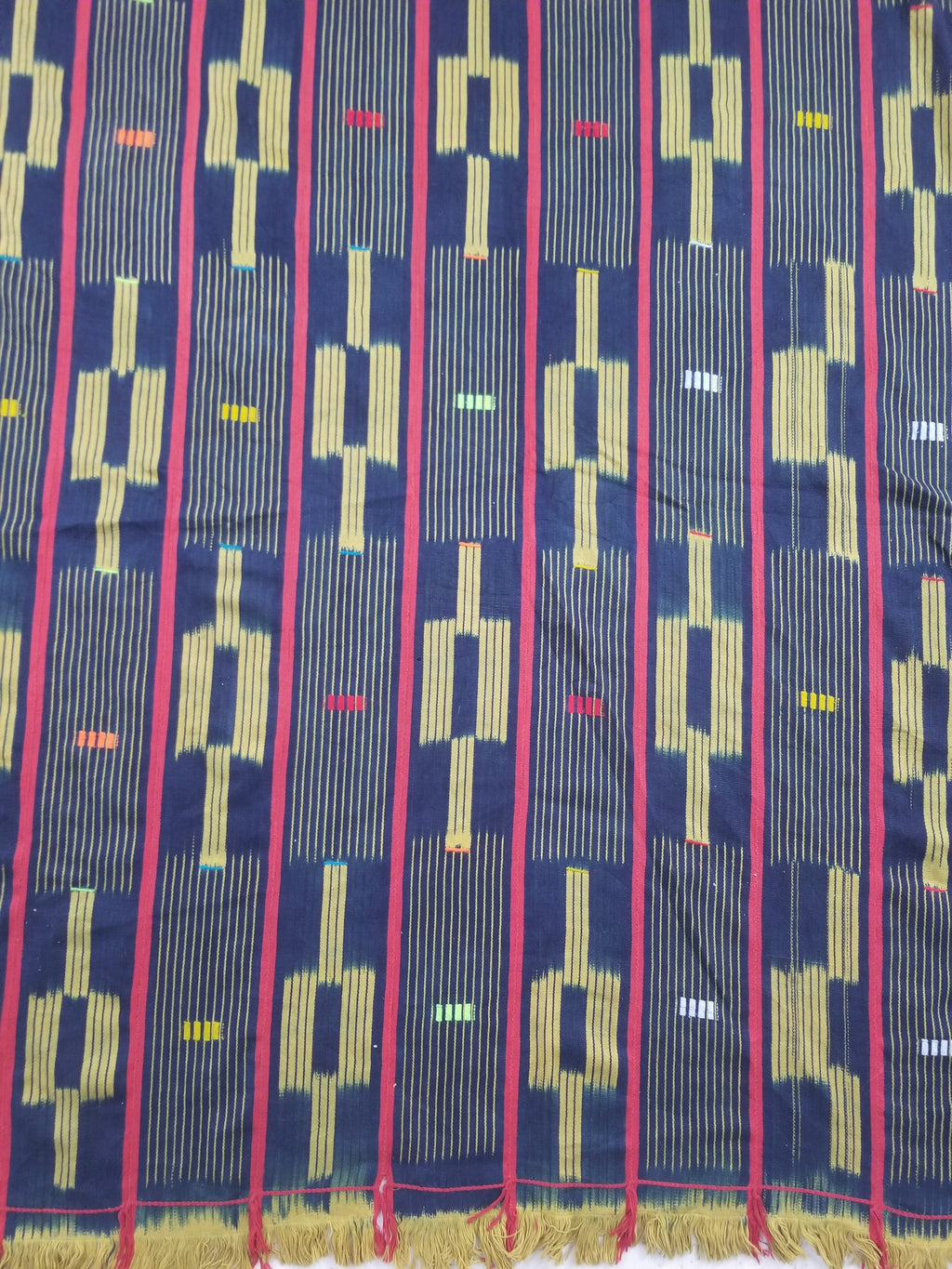 Vintage Ghana Kente Cloth Handwoven Striped Textile Throw 272x172cm