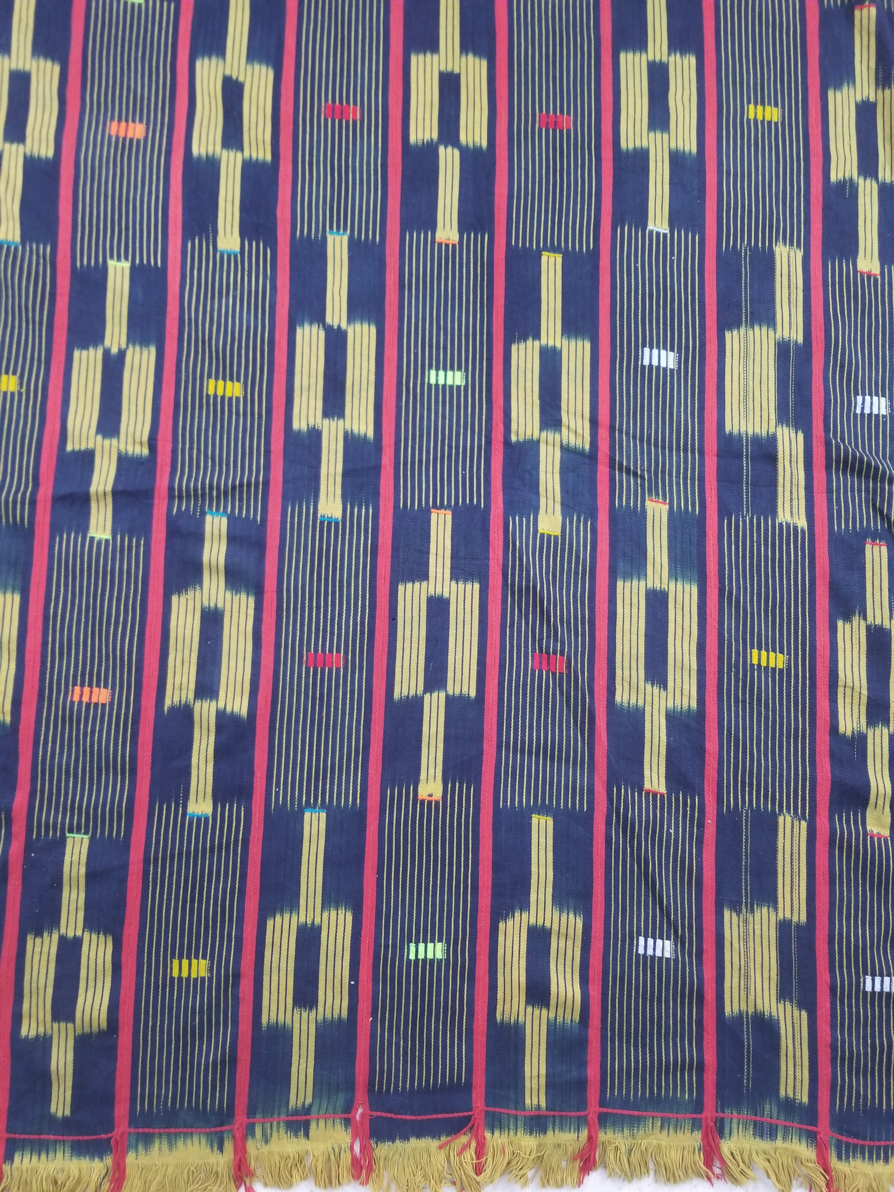 Vintage Ghana Kente Cloth Handwoven Striped Textile Throw 272x172cm