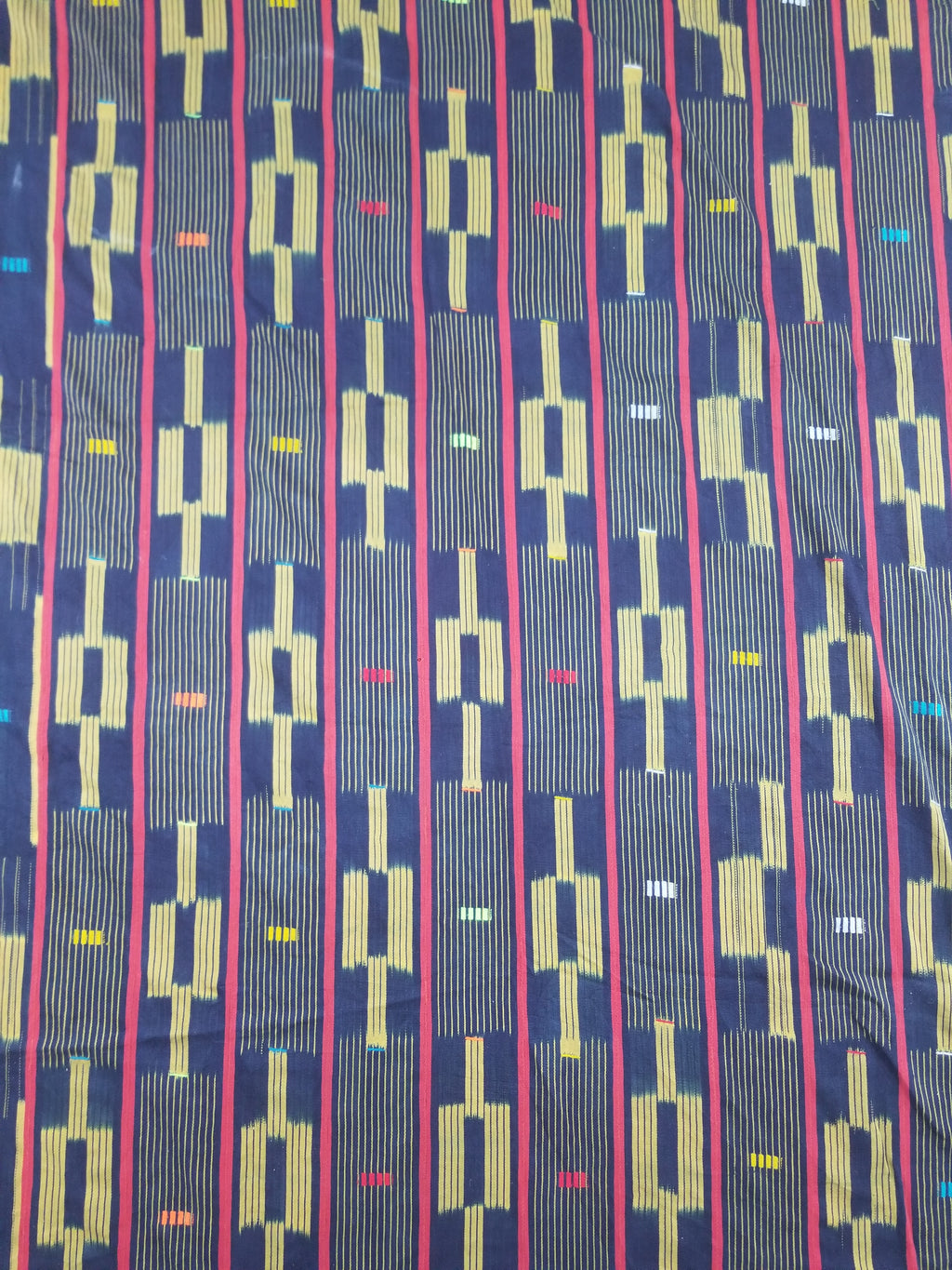 Vintage Ghana Kente Cloth Handwoven Striped Textile Throw 272x172cm