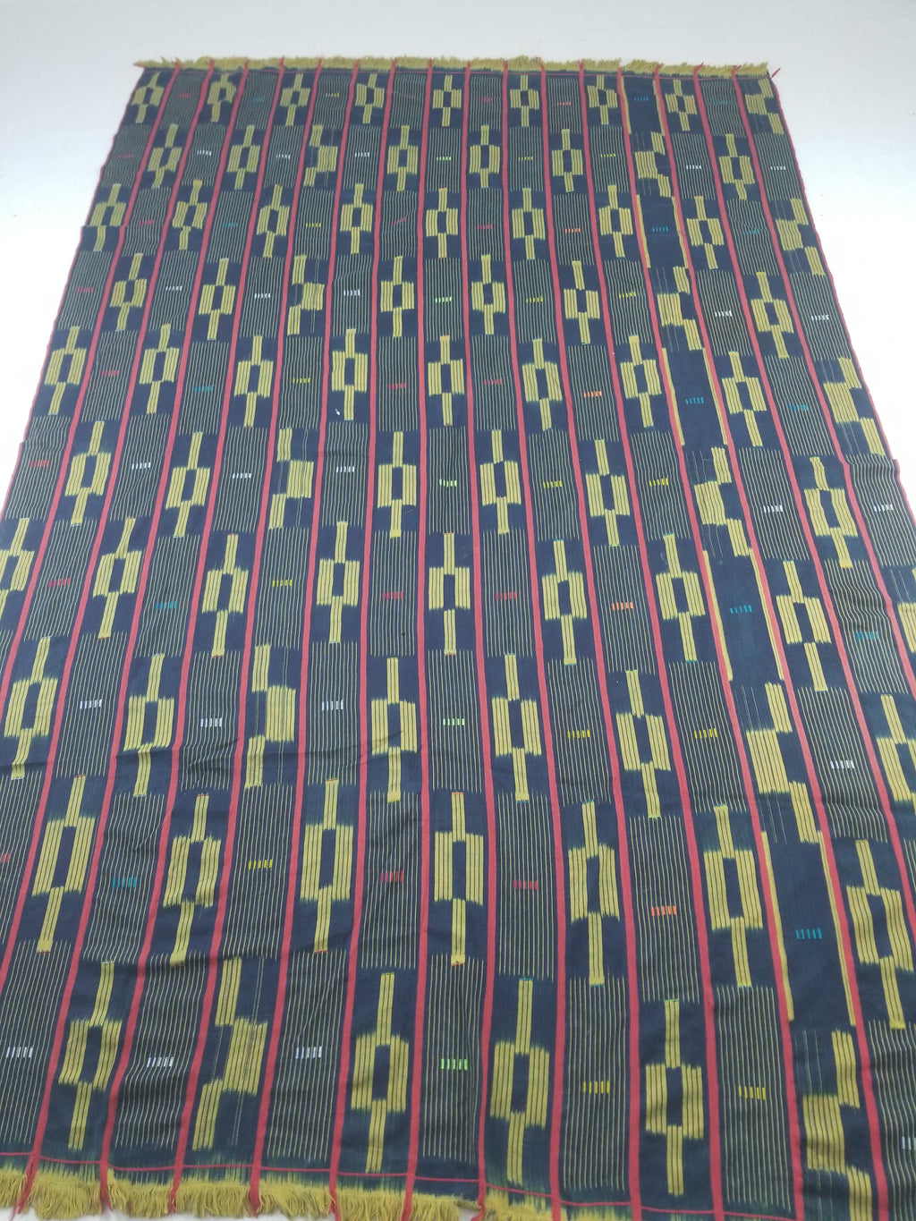 Vintage Ghana Kente Cloth Handwoven Striped Textile Throw 272x172cm