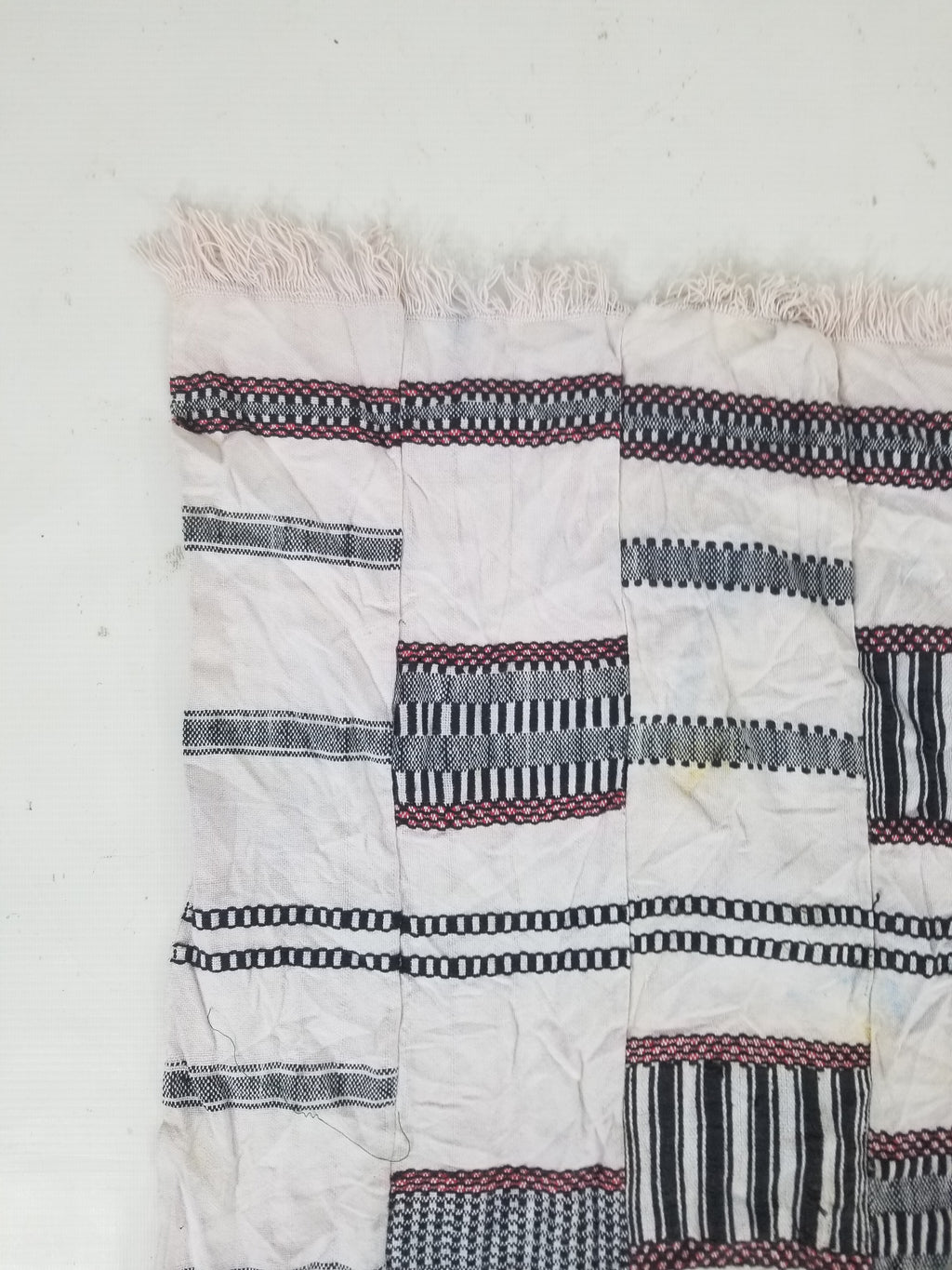Vintage Ghana Kente Cloth Handwoven Checkerboard Ceremonial Cloth 234x144cm