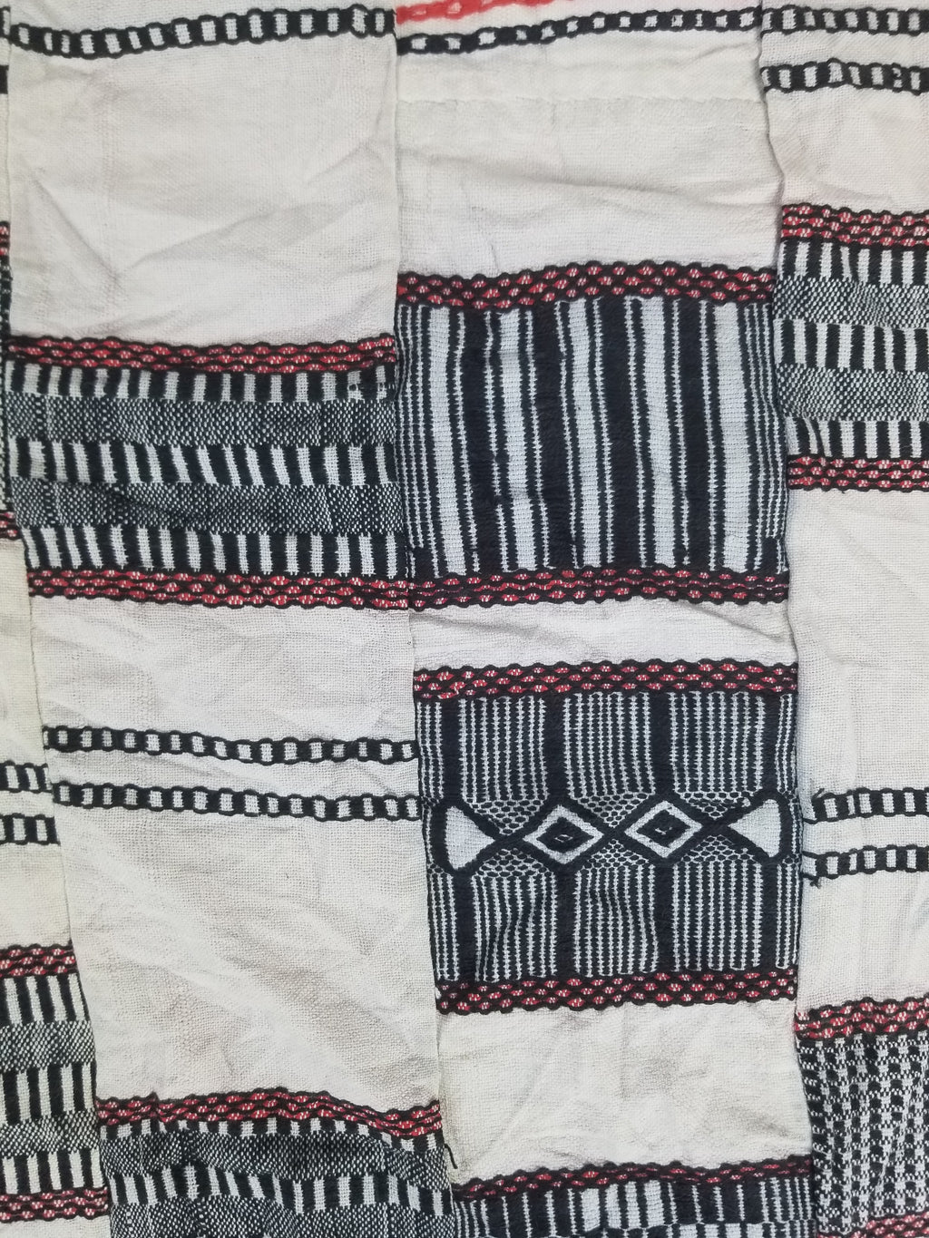 Vintage Ghana Kente Cloth Handwoven Checkerboard Ceremonial Cloth 234x144cm