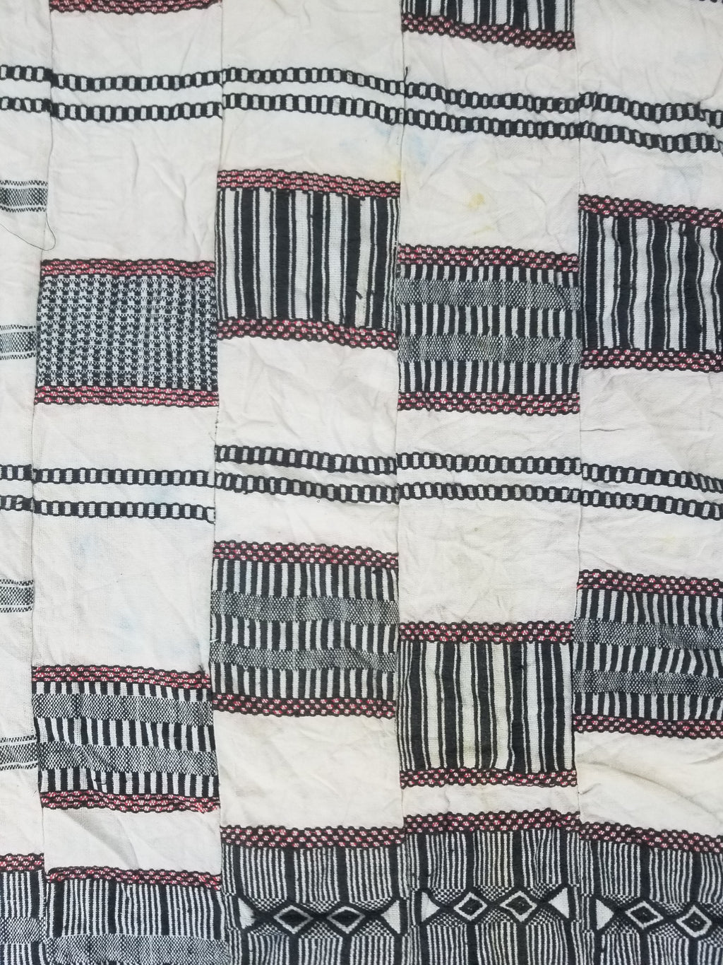 Vintage Ghana Kente Cloth Handwoven Checkerboard Ceremonial Cloth 234x144cm