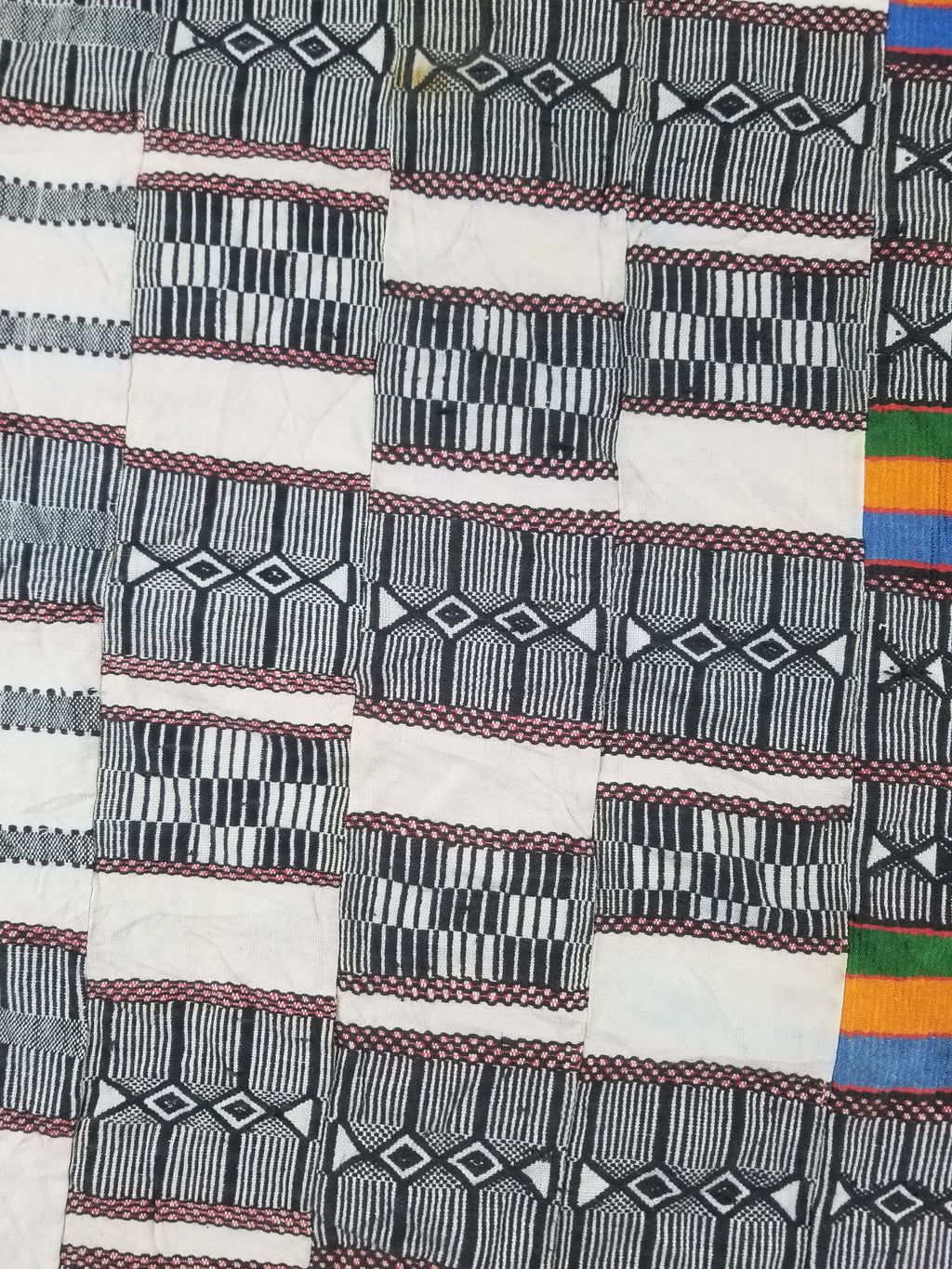 Vintage Ghana Kente Cloth Handwoven Checkerboard Ceremonial Cloth 234x144cm